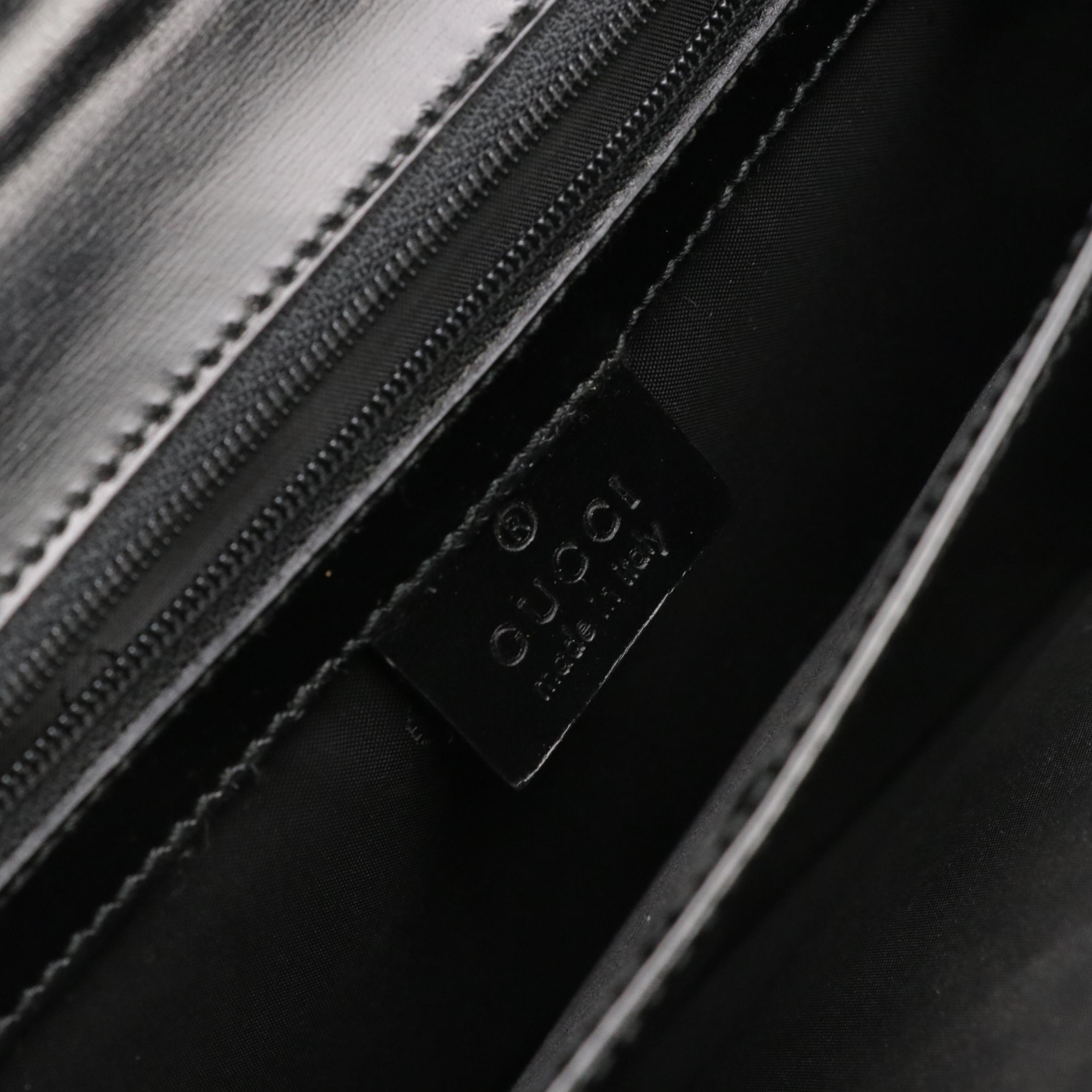 Gucci Front Flap Wristlet Clutch in Black Leather