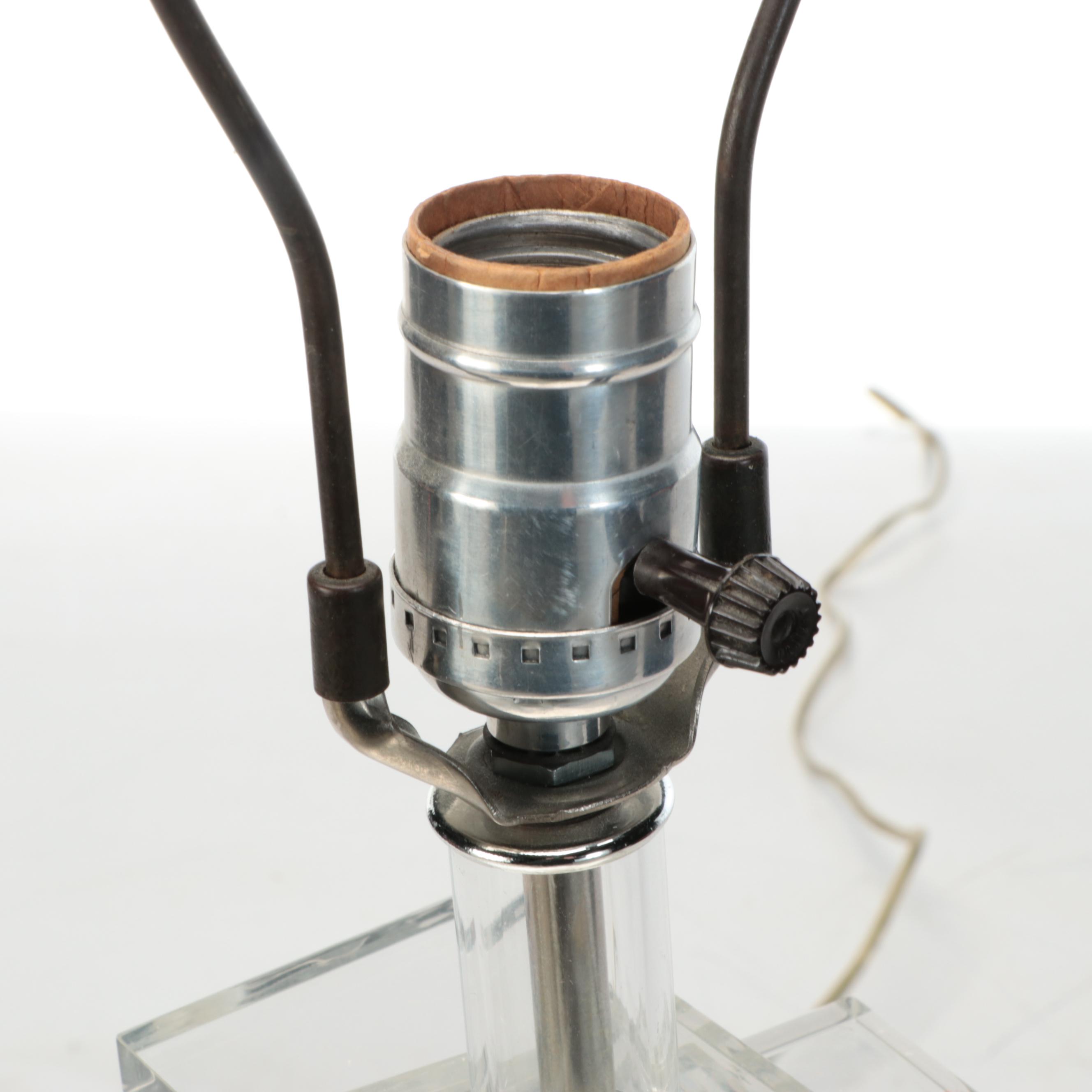 Stacked Acrylic Table Lamp with Uttermost Foil Lined Shade