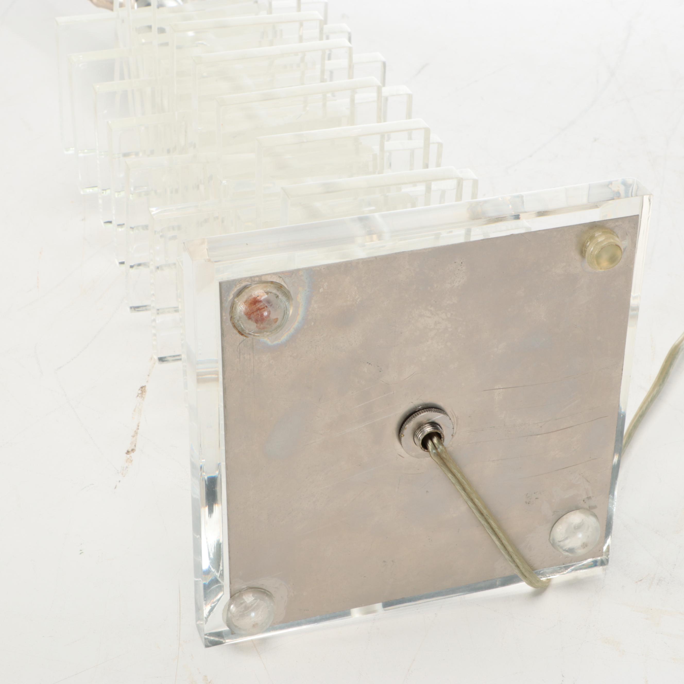 Stacked Acrylic Table Lamp with Uttermost Foil Lined Shade