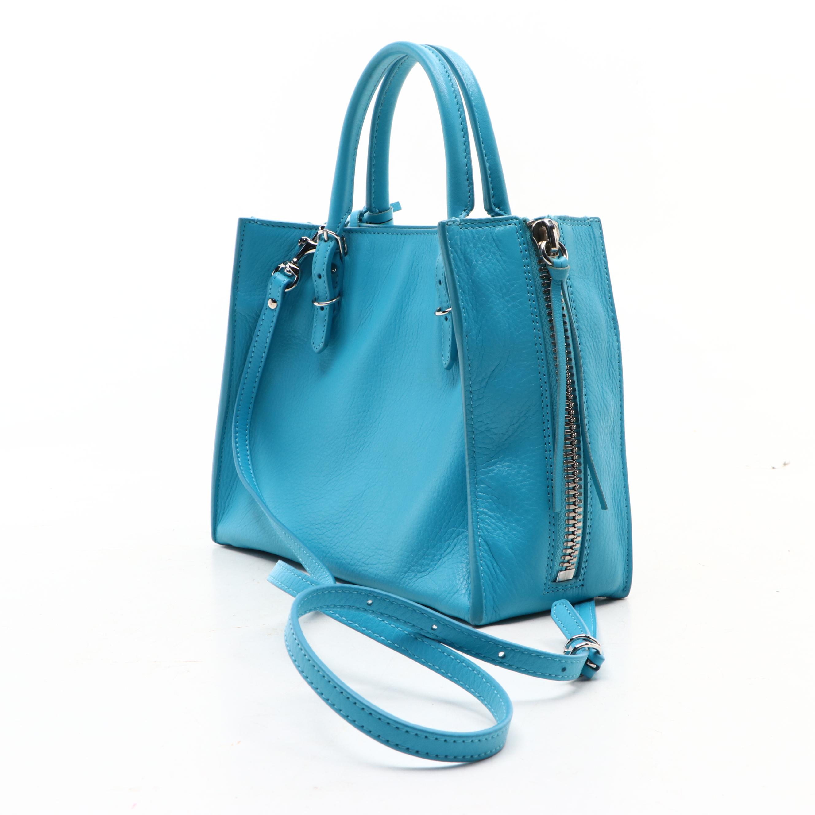 Balenciaga Mini Papier A4 Two-Way Side Zip Bag in Capri Blue Calfskin Leather