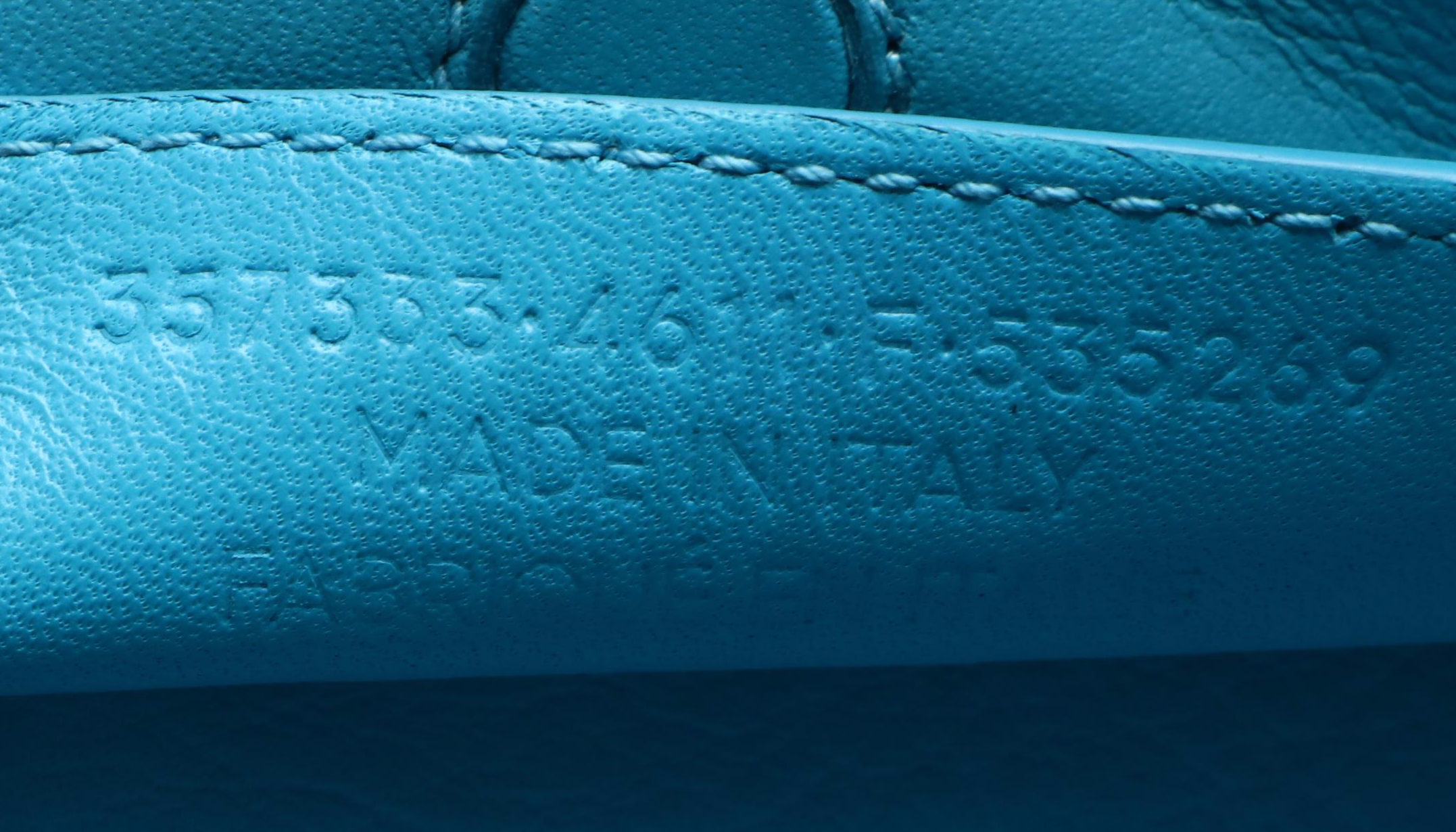 Balenciaga Mini Papier A4 Two-Way Side Zip Bag in Capri Blue Calfskin Leather