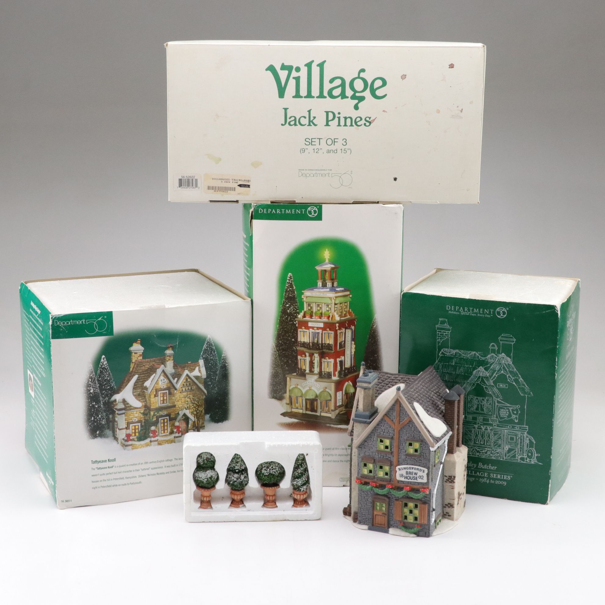 Dept. 56 "Kingsford's Brew House" and "Paramount Hotel" with More Village Houses