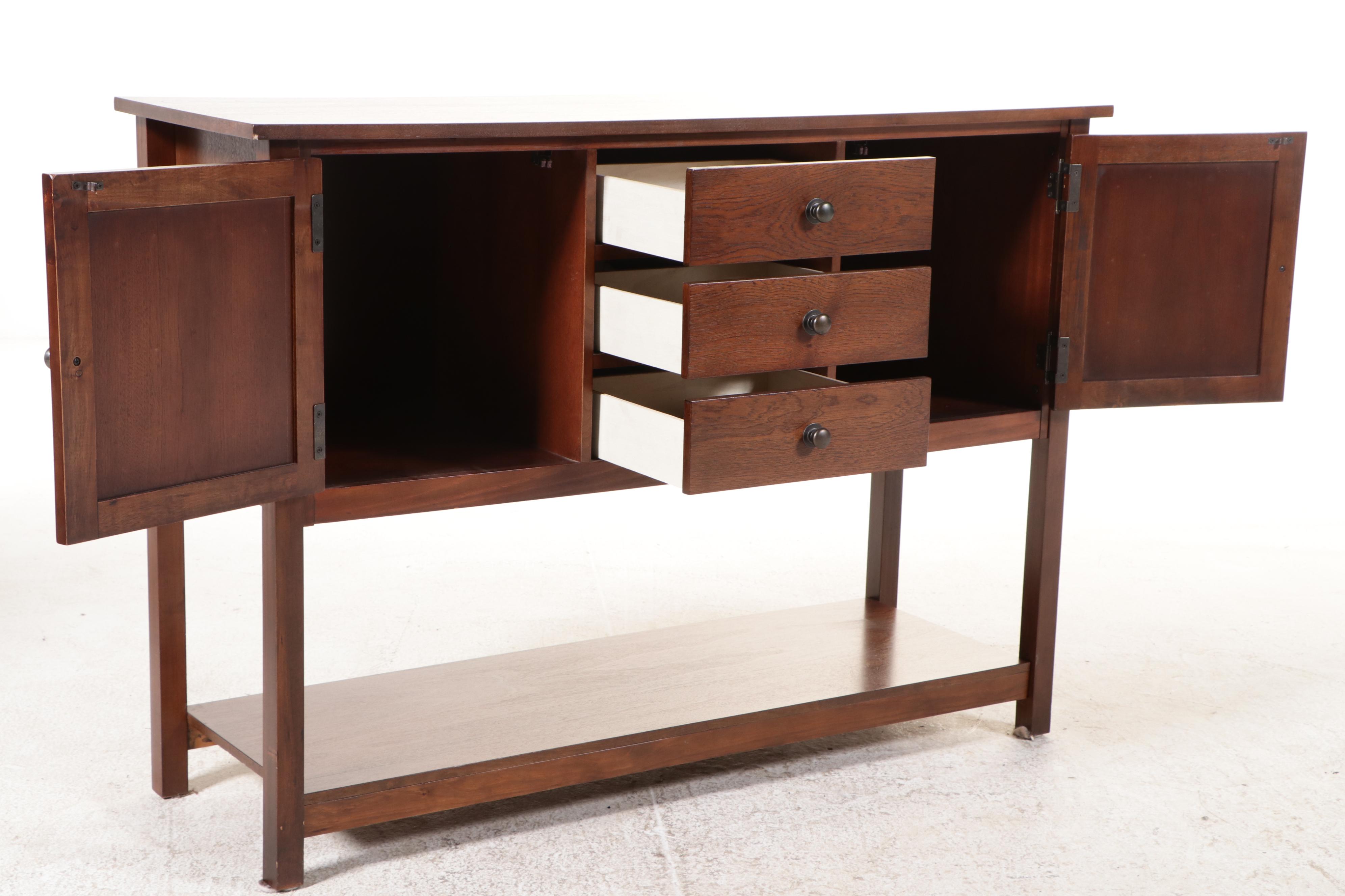 Craftsman Style Walnut Finish Sideboard