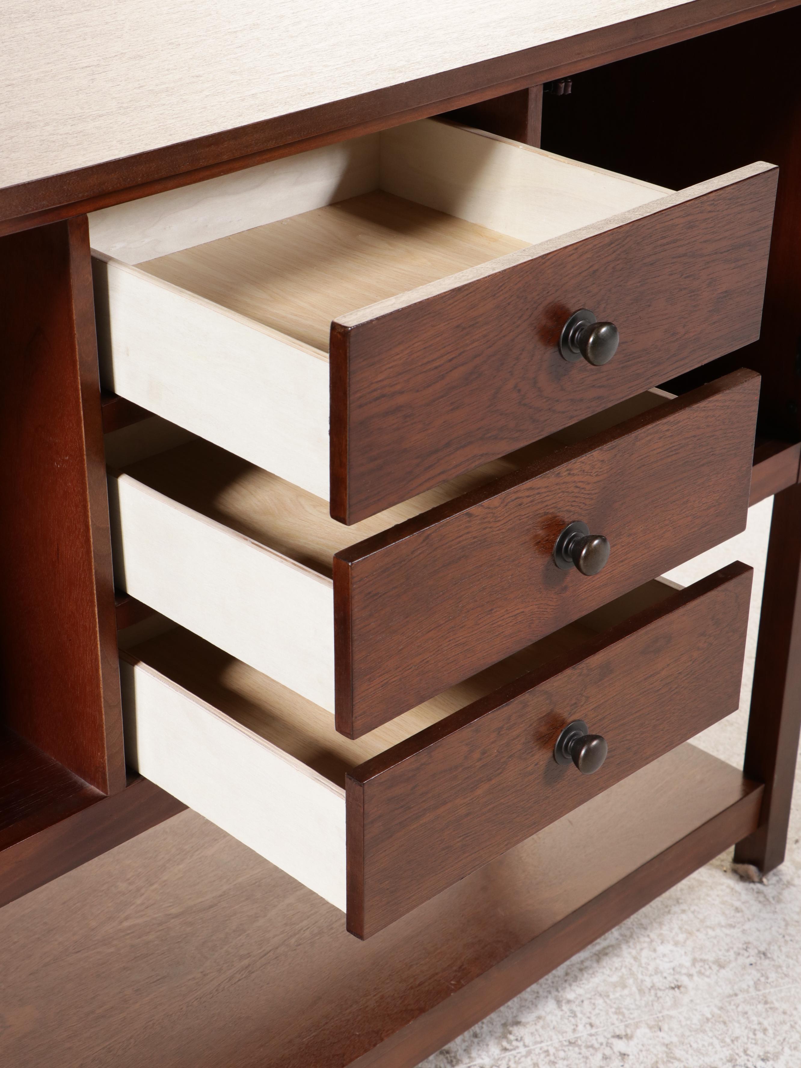 Craftsman Style Walnut Finish Sideboard