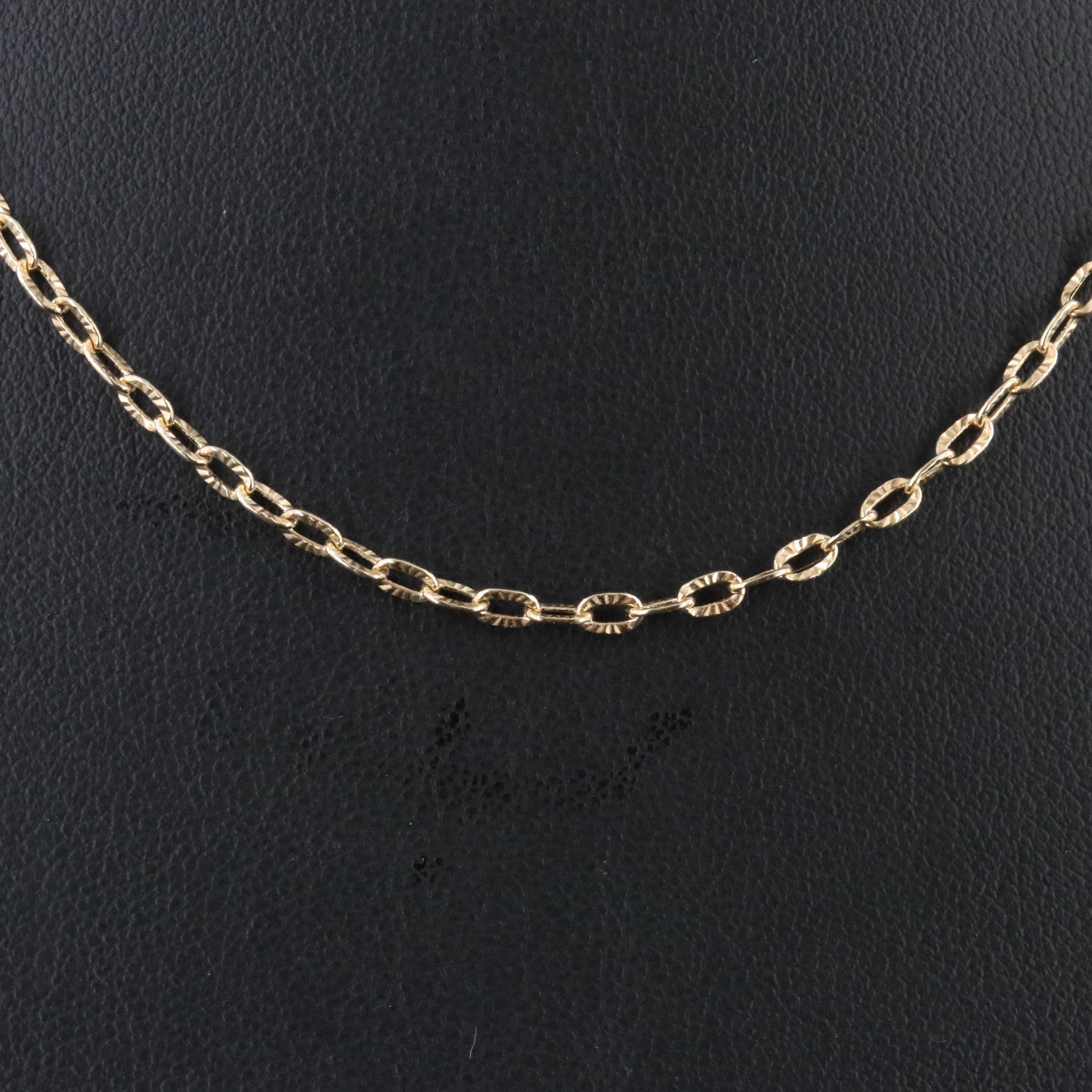 Italian 14K Diamond-Cut Style Cable Link Necklace
