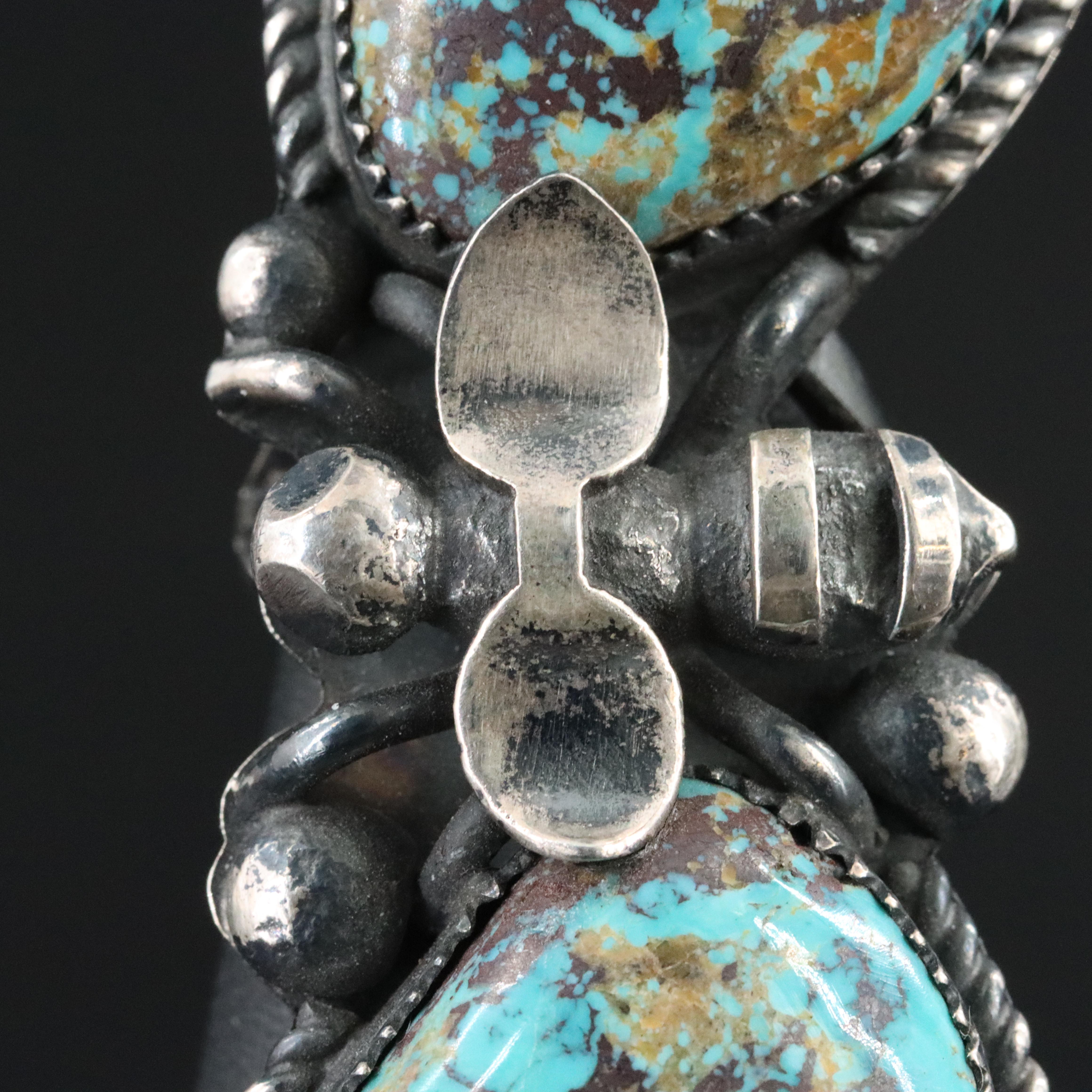 Marcus Chavez Navajo Diné Sterling Turquoise Bee Pointer Ring