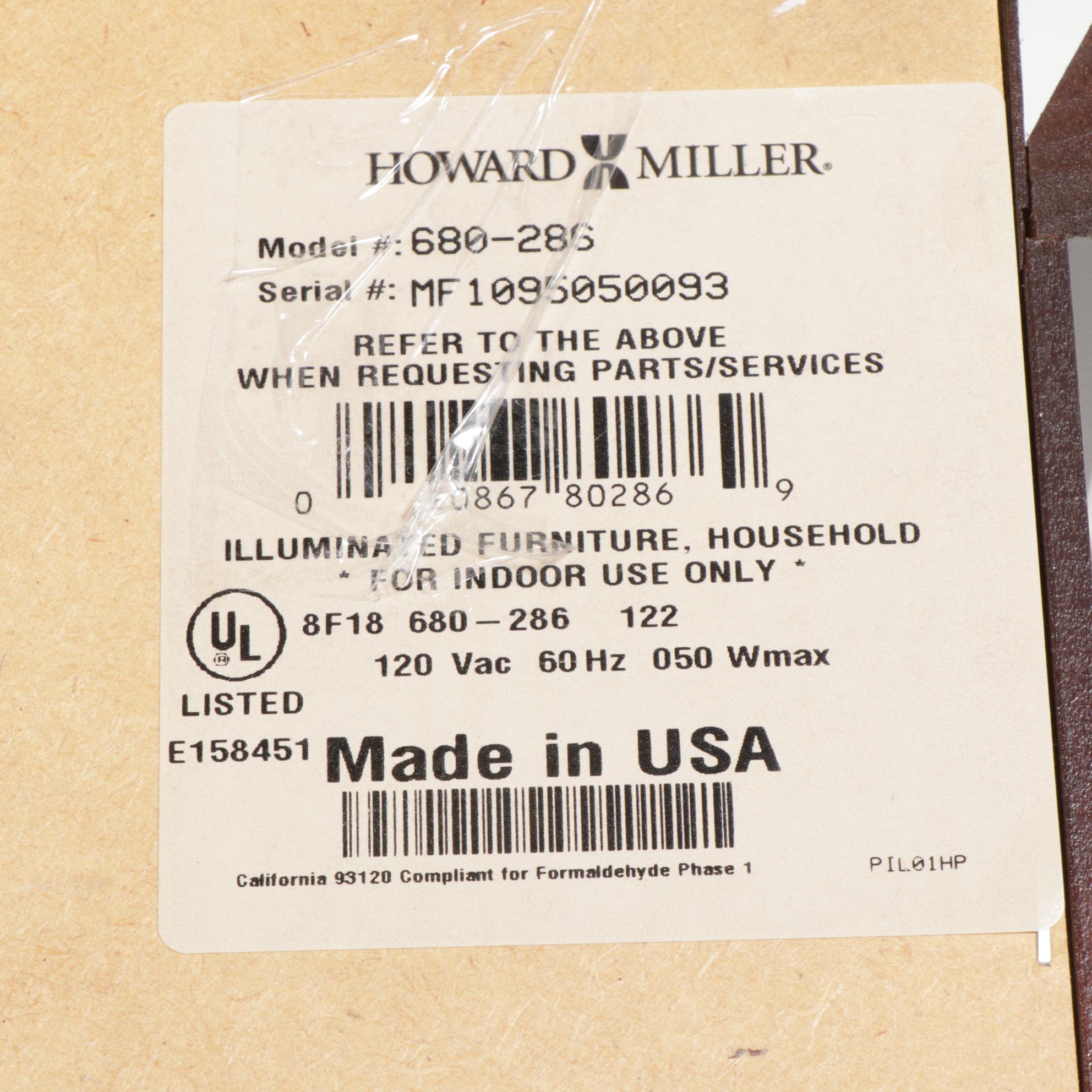 Howard Miller "Chesterfield" Illuminated Display Cabinet