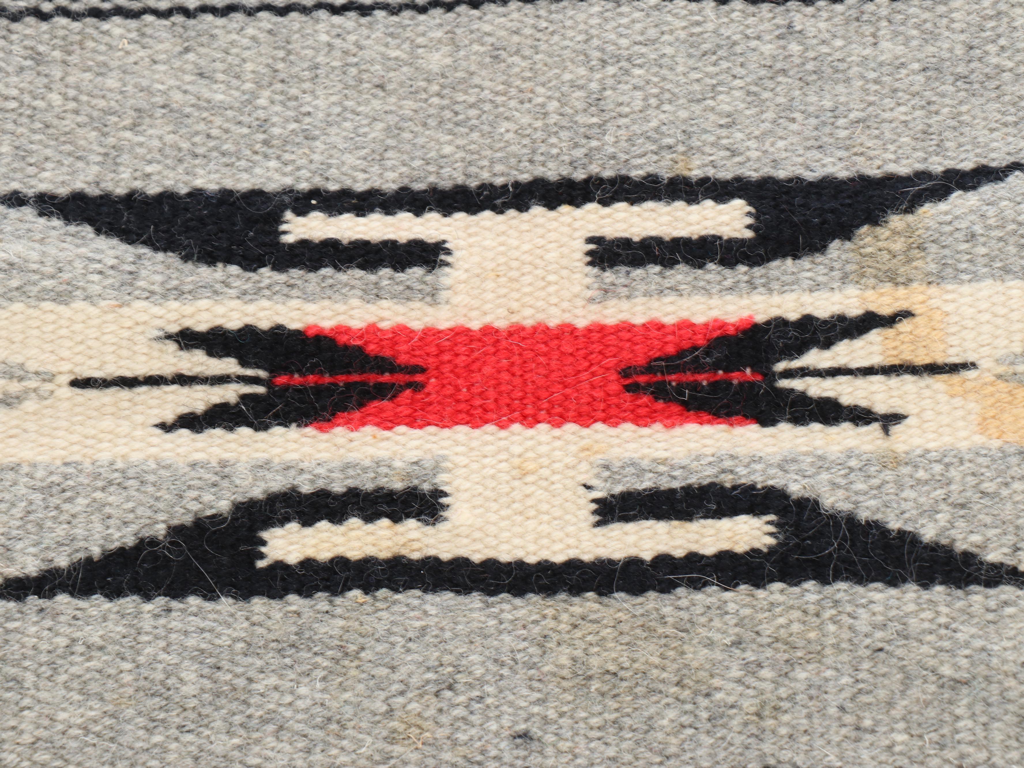 Three Handwoven Southwestern Style Accent Rugs Including Mexican Chimayo