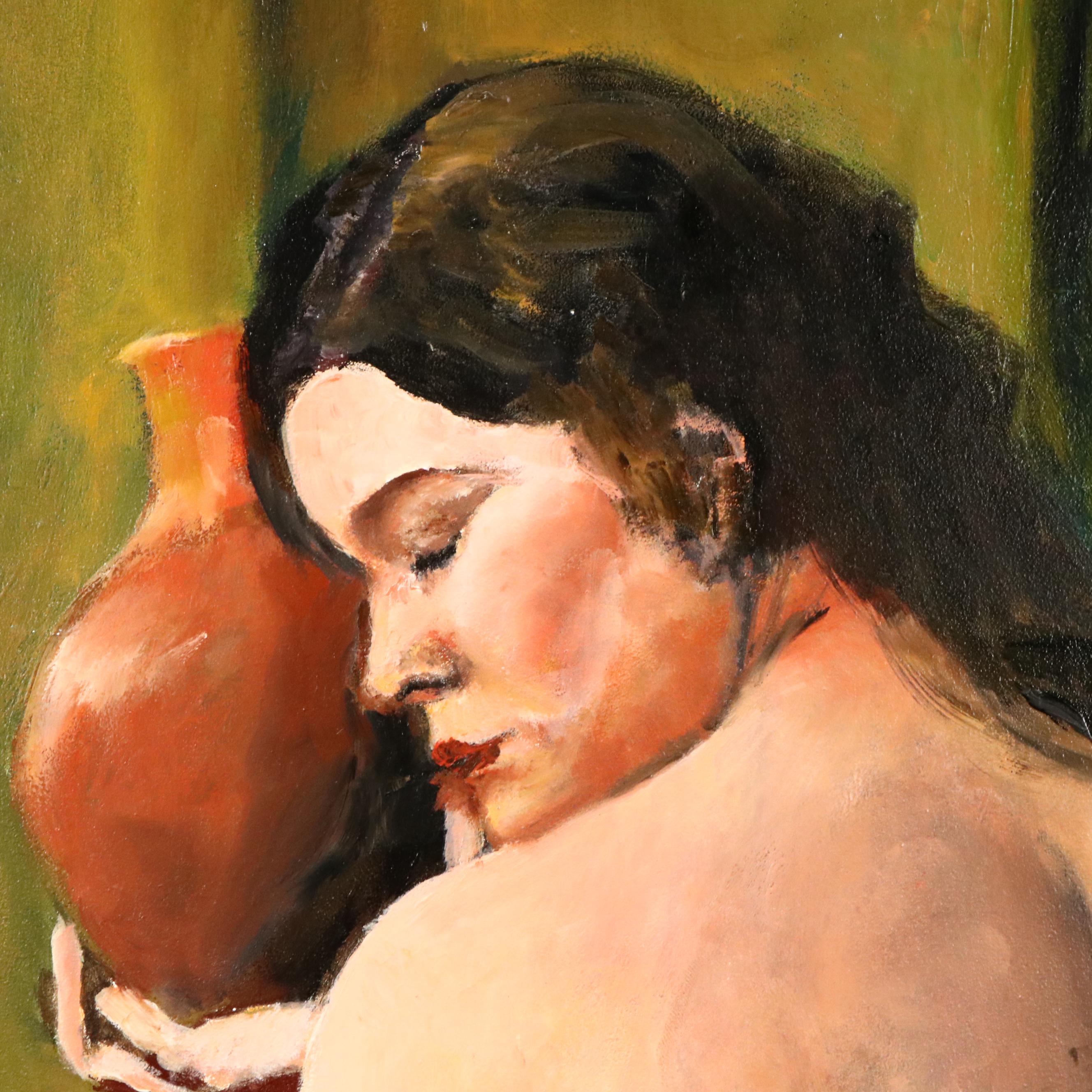 James Conroy Symbolist Female Nude Oil Painting "Pandora"