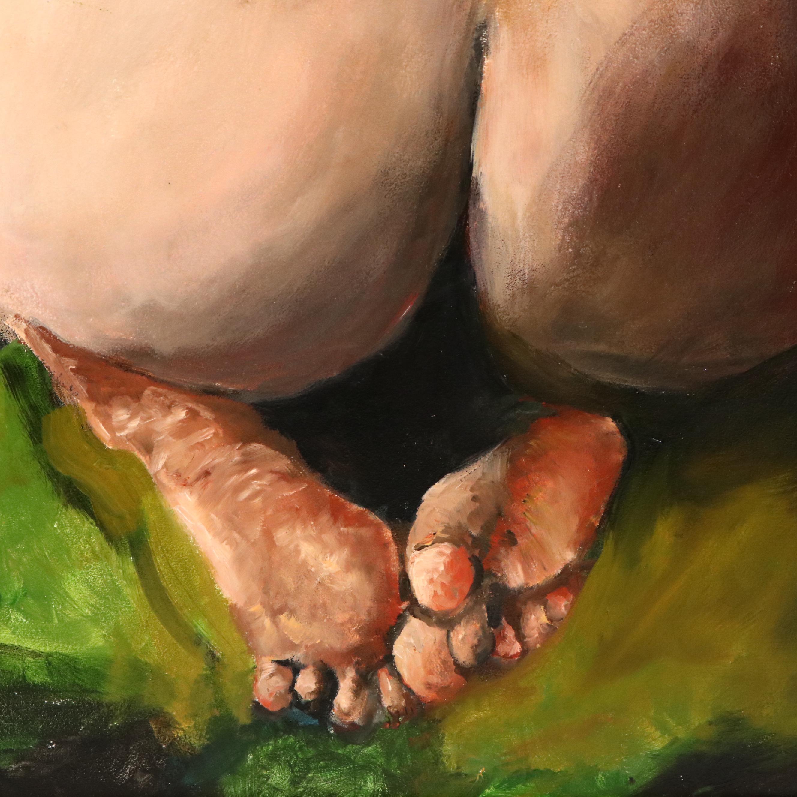 James Conroy Symbolist Female Nude Oil Painting "Pandora"