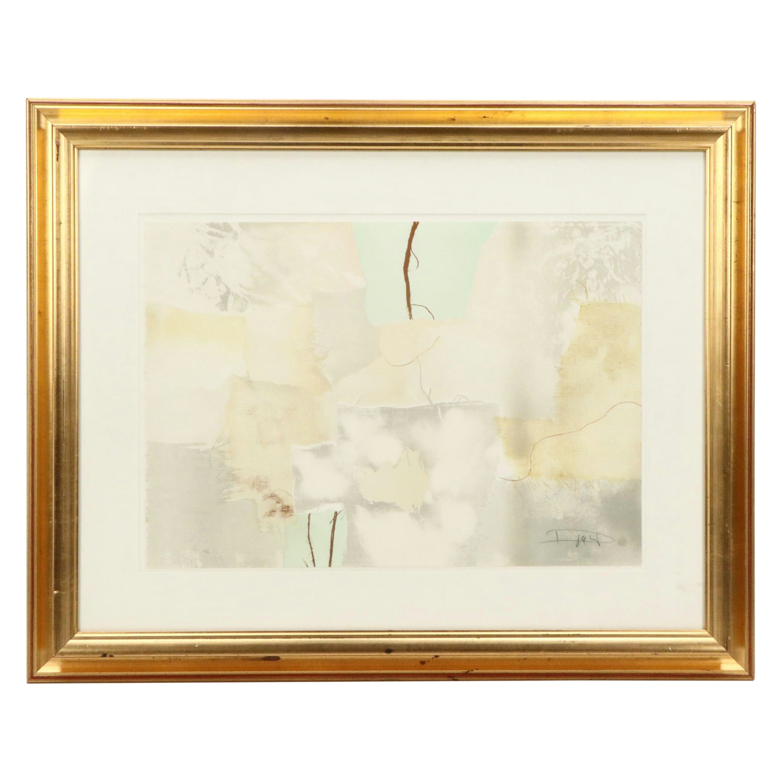 László Dús Abstract Color Lithograph "Ragyogás," Late 20th Century