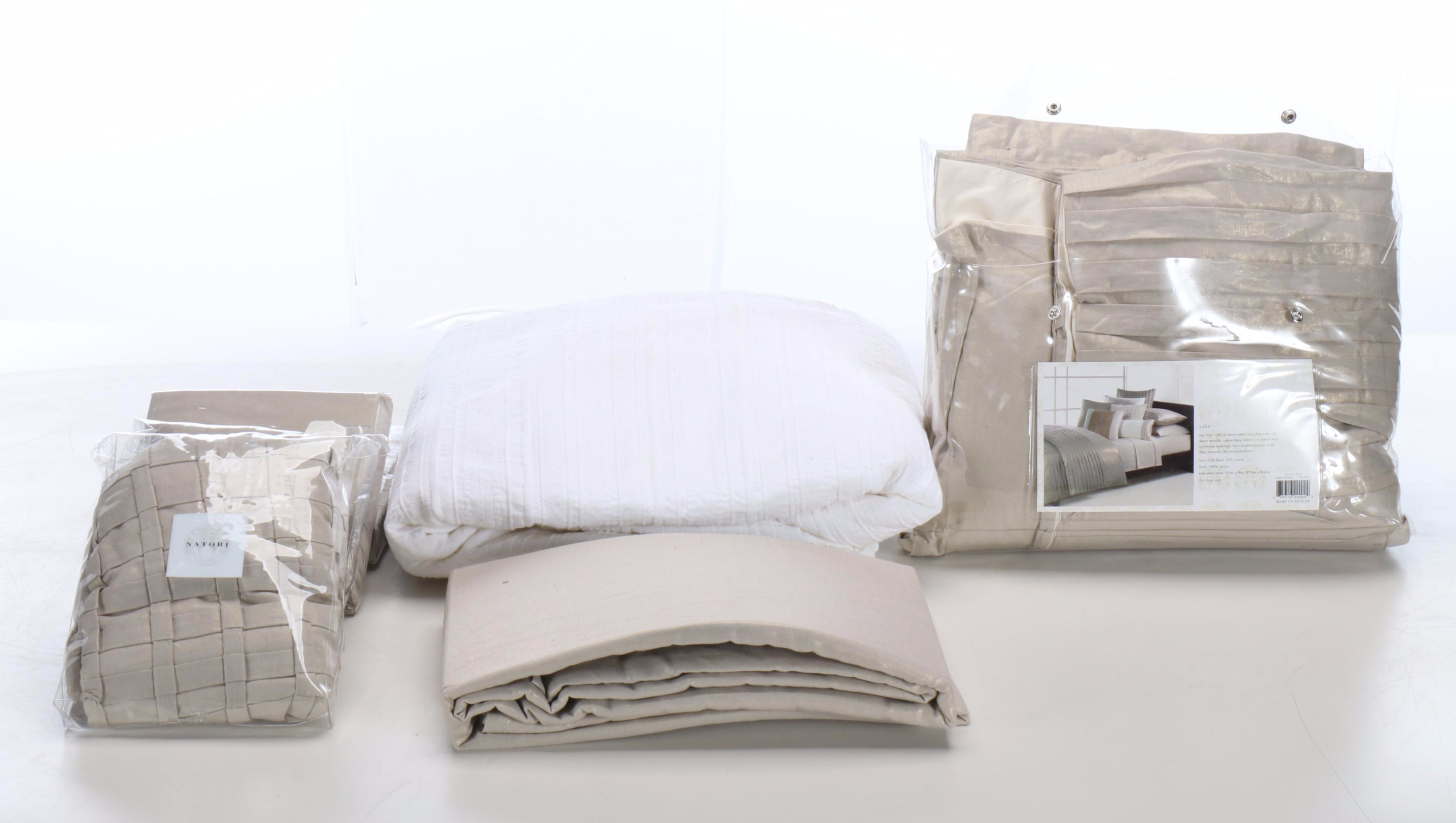 Natori Linen and Cotton Duvet Sham with More Bedding and Pillows