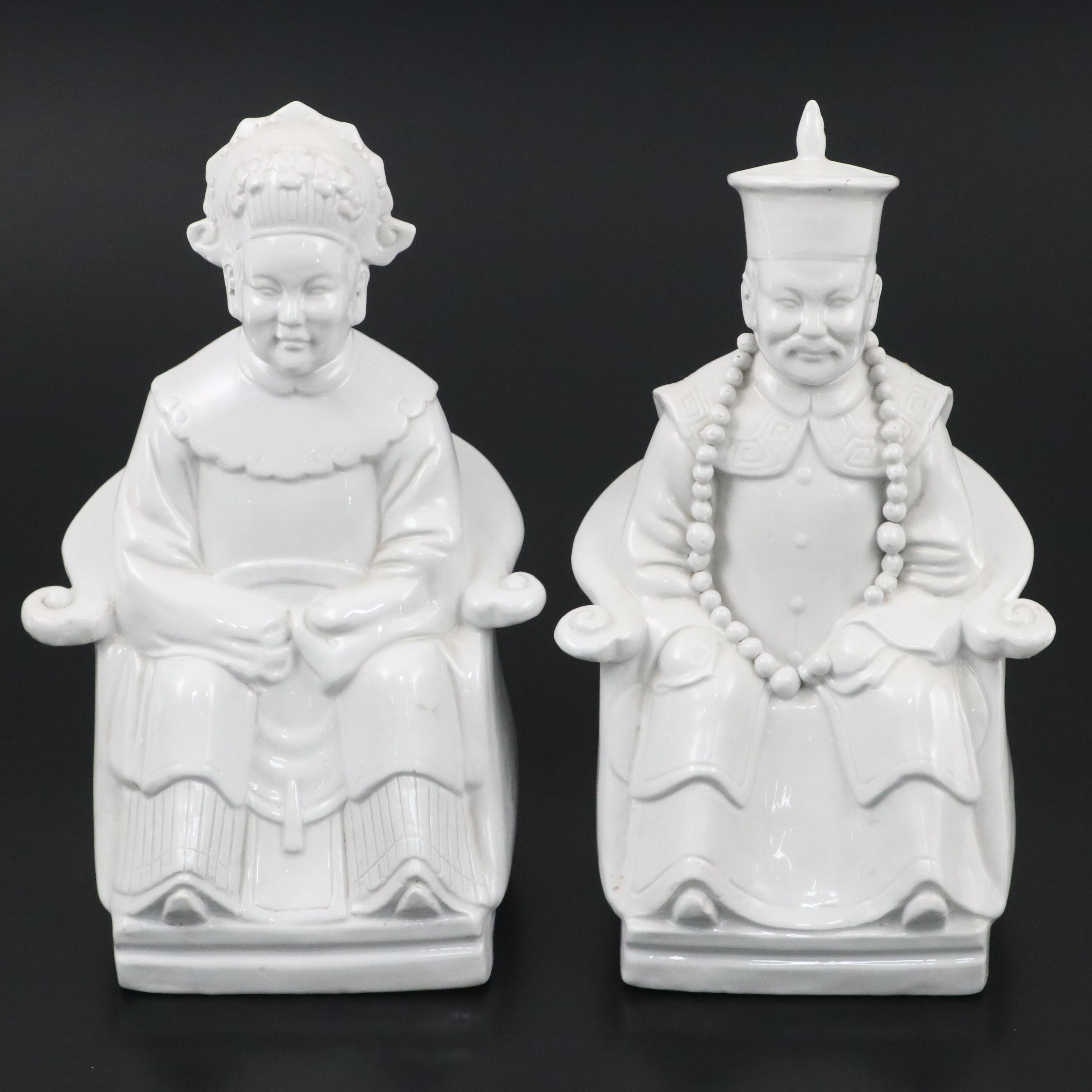 Chinese Blanc de Chine Porcelain Emperor and Empress