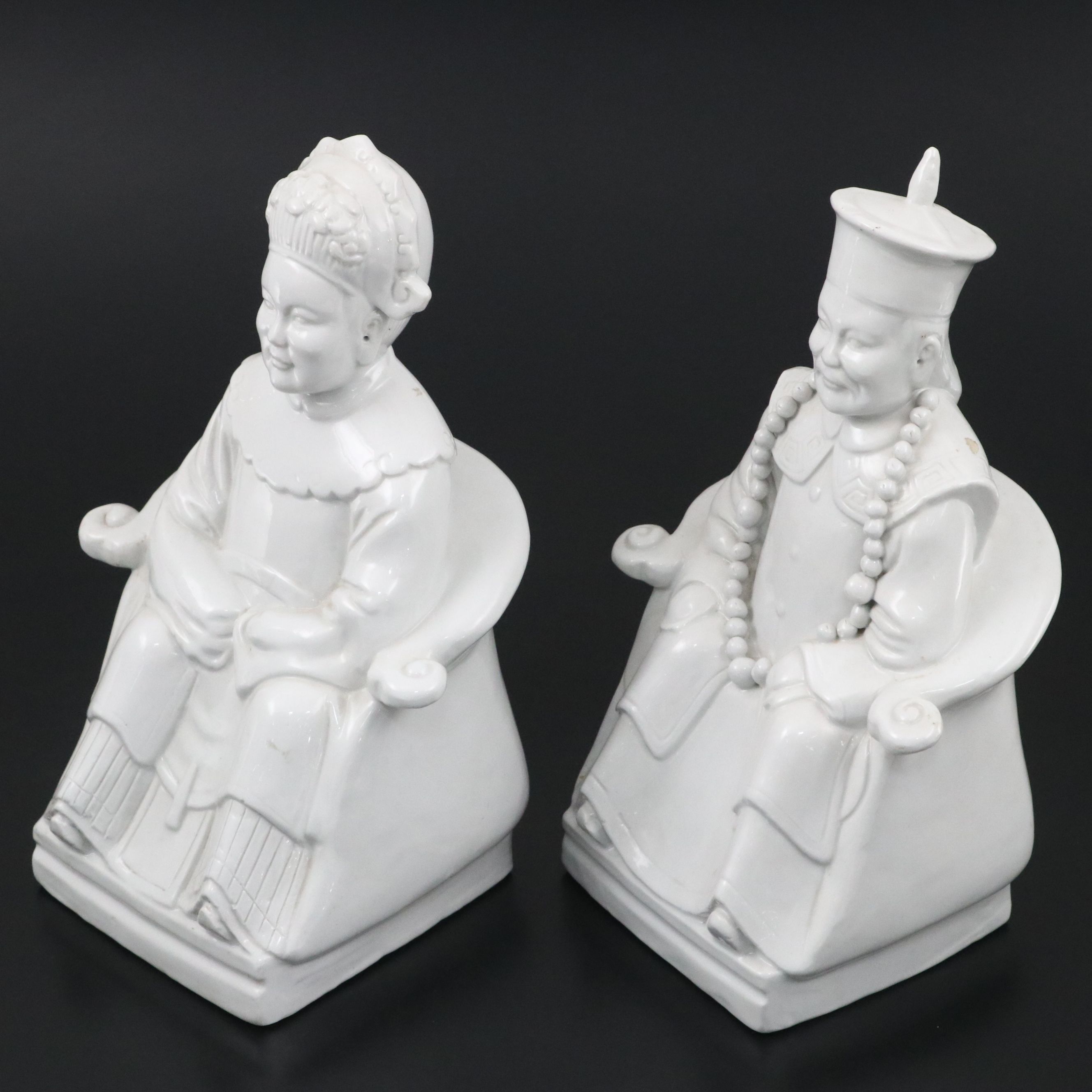 Chinese Blanc de Chine Porcelain Emperor and Empress