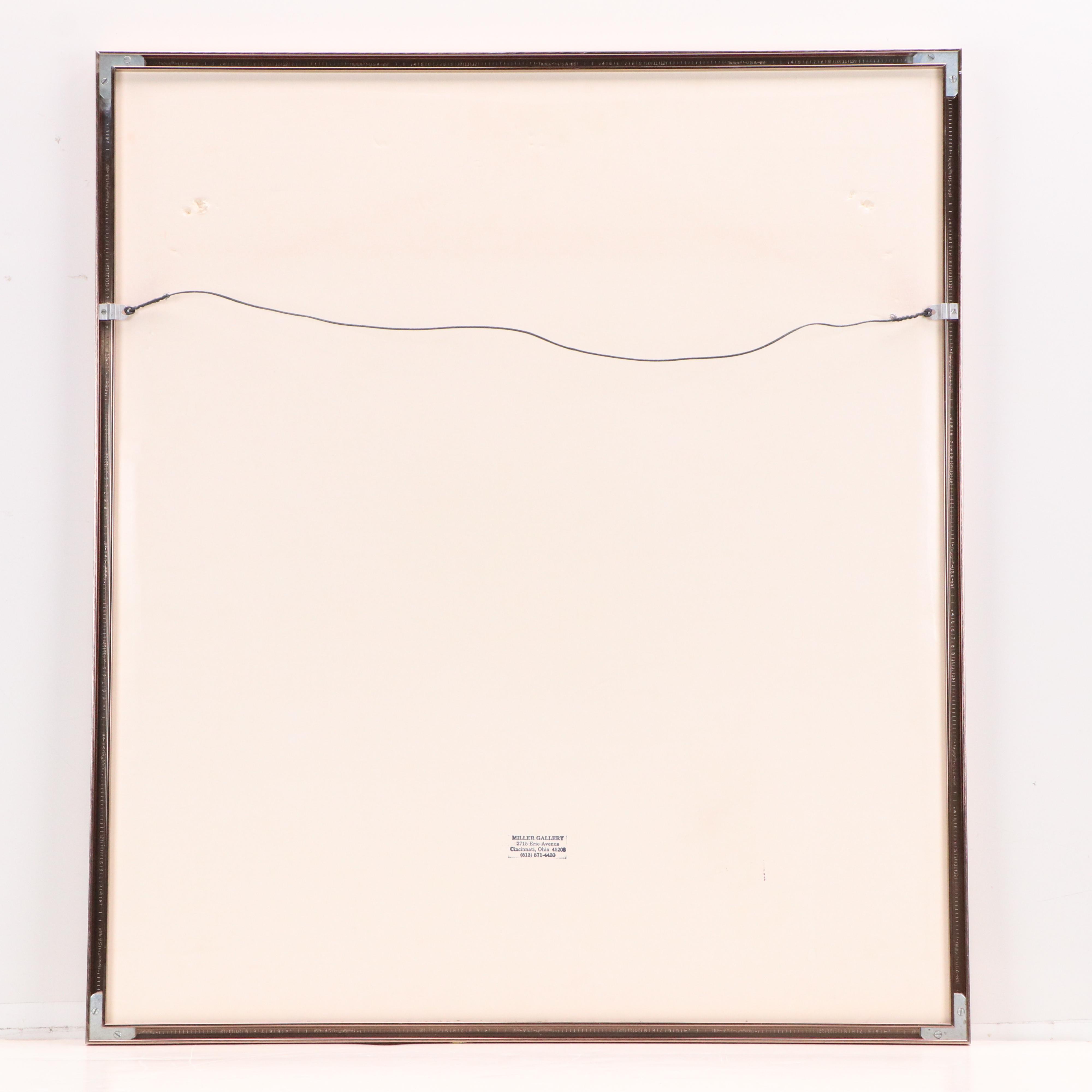 Alix Thayer Figural Mixed Media Painting of Seated Nude Woman