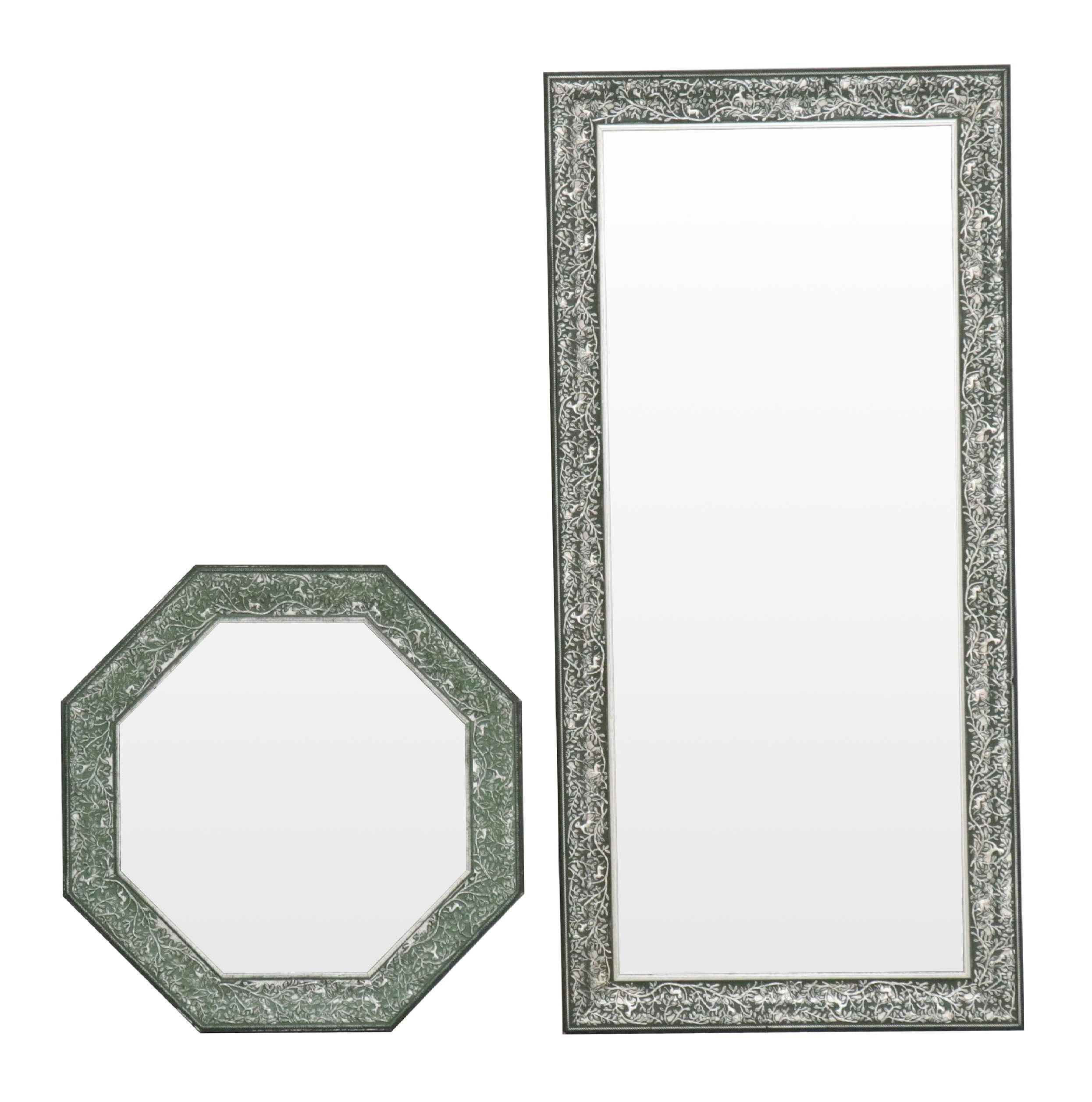 Pair of Silvered Frame Wall Mirrors