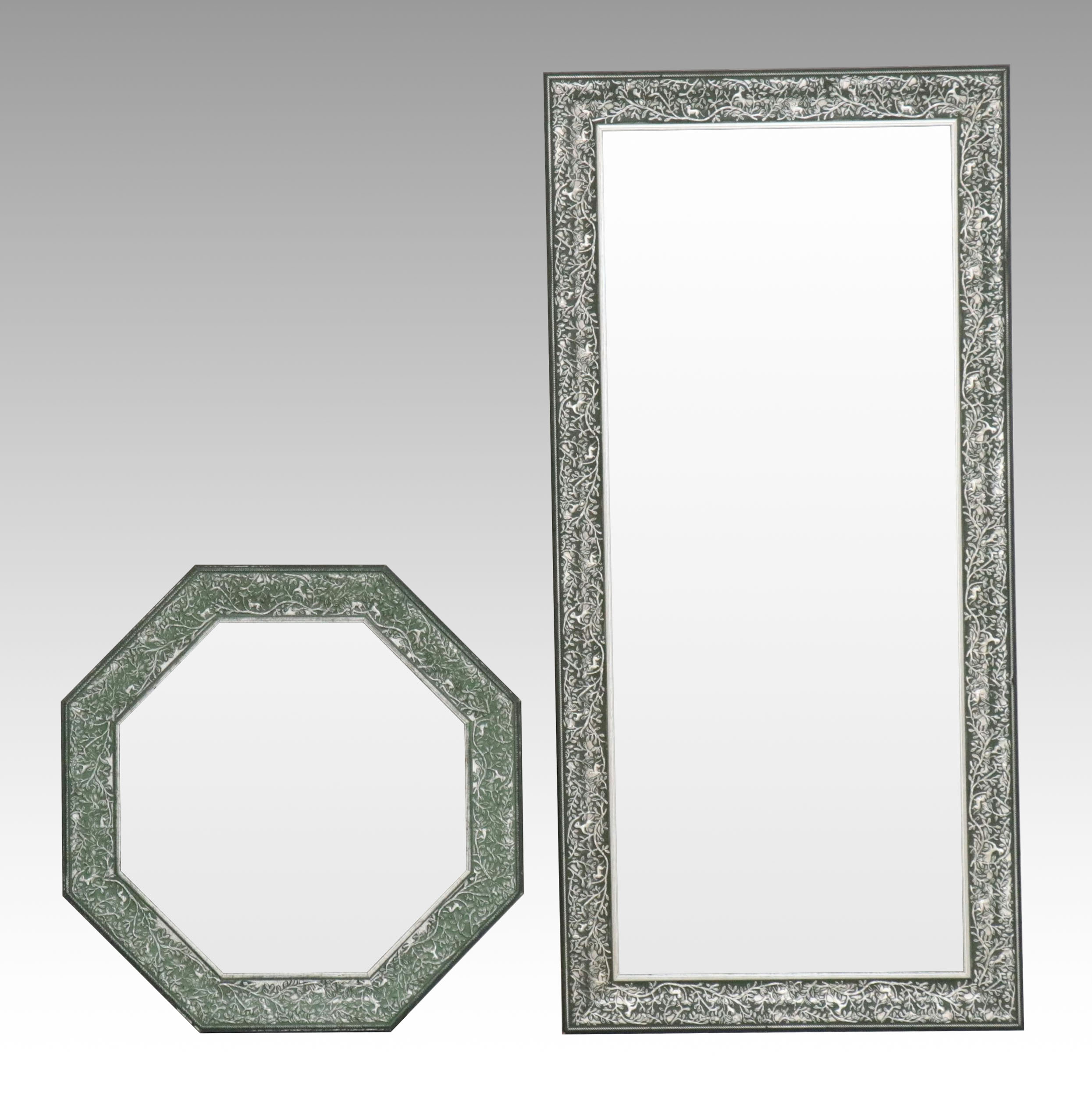 Pair of Silvered Frame Wall Mirrors