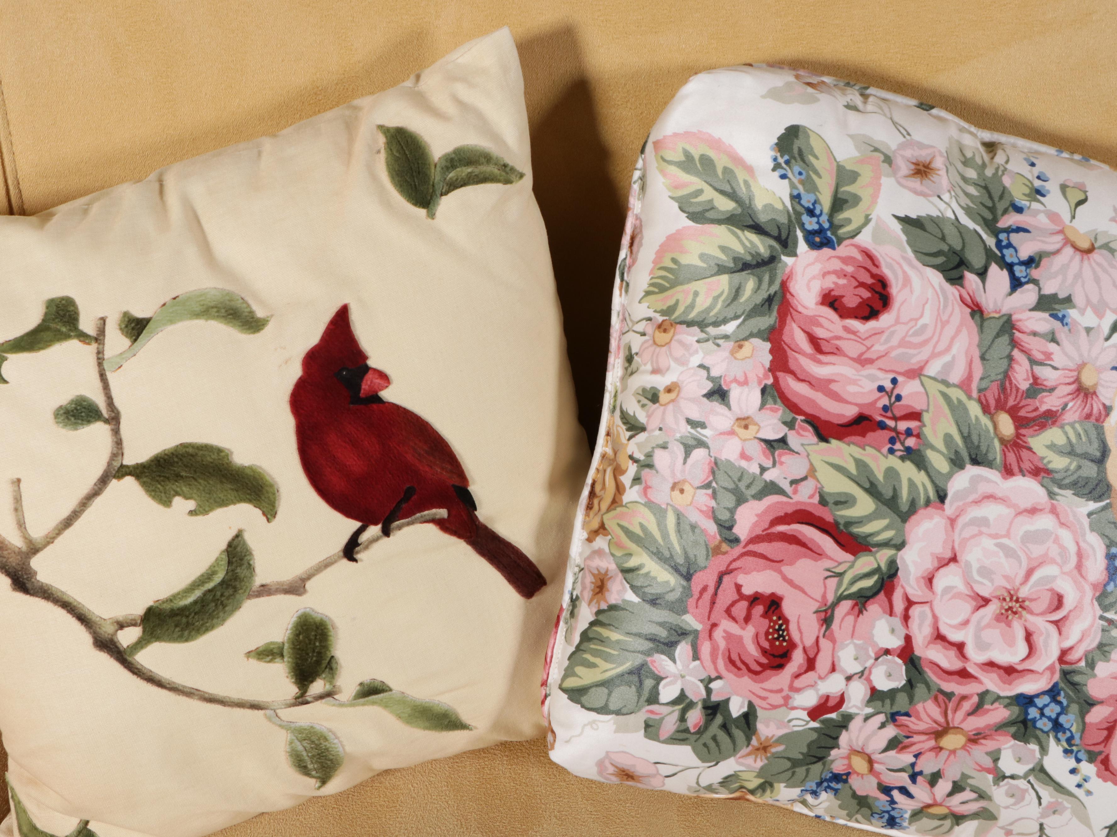 Italsof Art Deco Suede Sofa with Accent Pillows