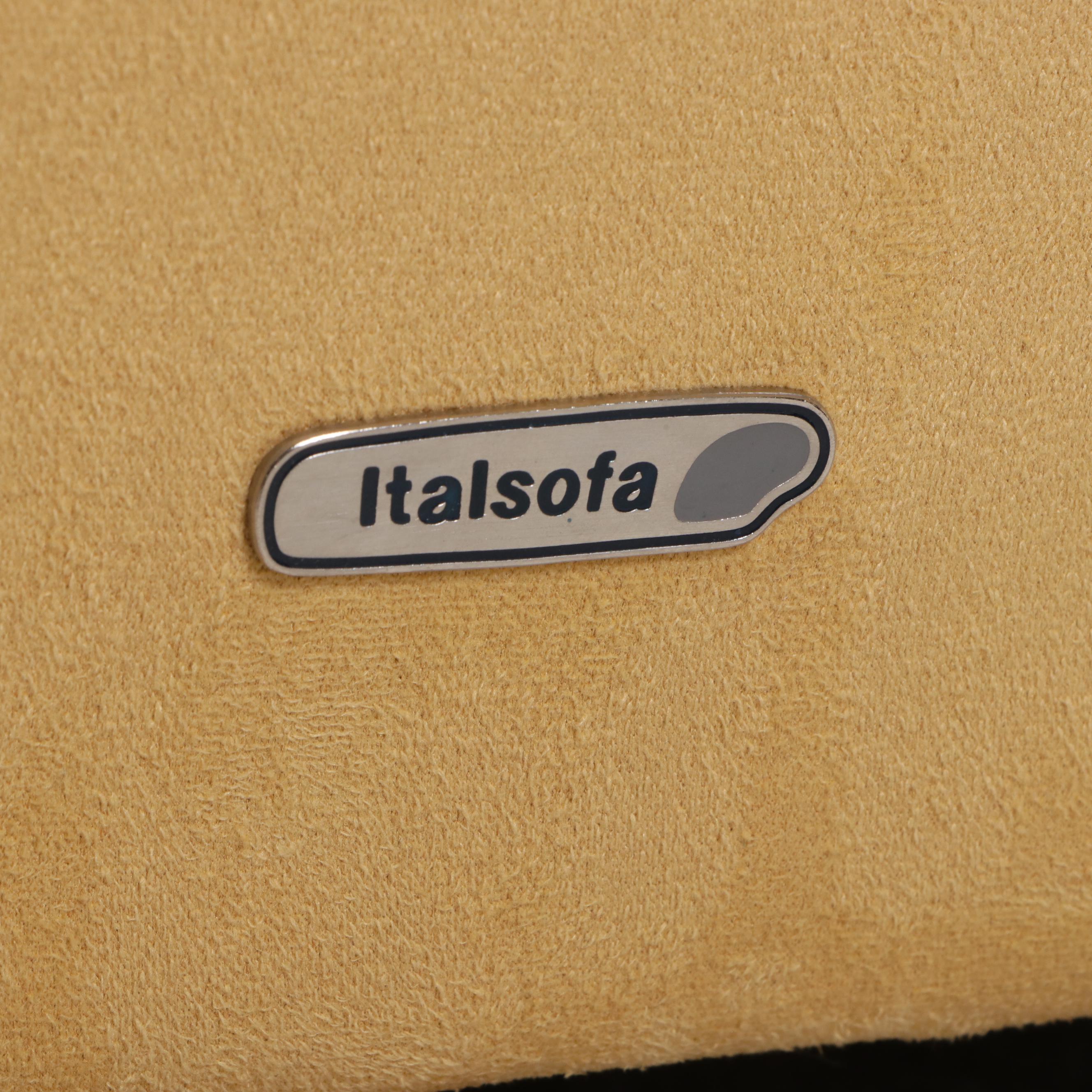 Italsof Art Deco Suede Sofa with Accent Pillows