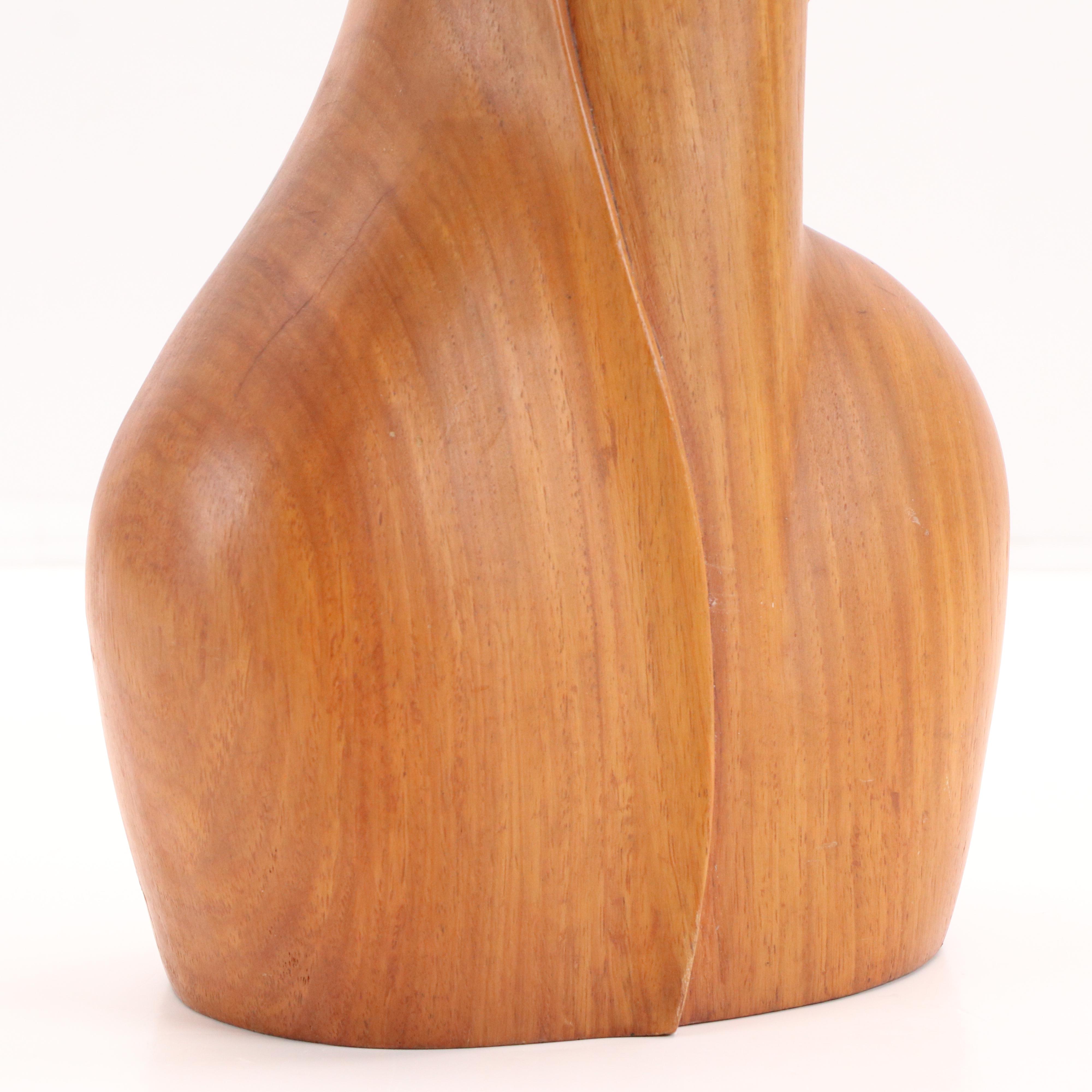 Lepanto Crafts Stylized Carved Wooden Bust, Mid-20th Century