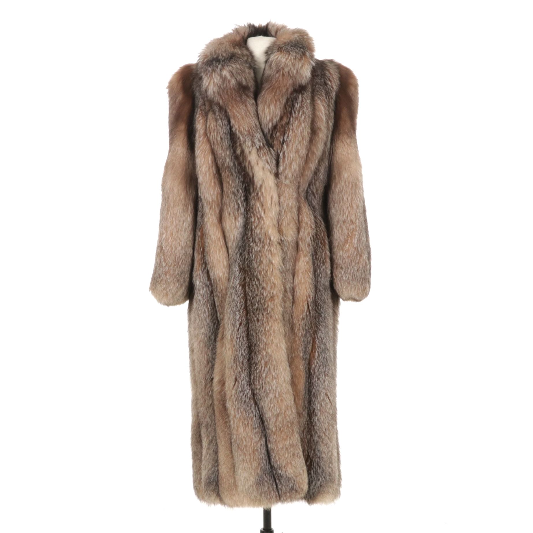 Crystal Fox Fur Full-Length Coat