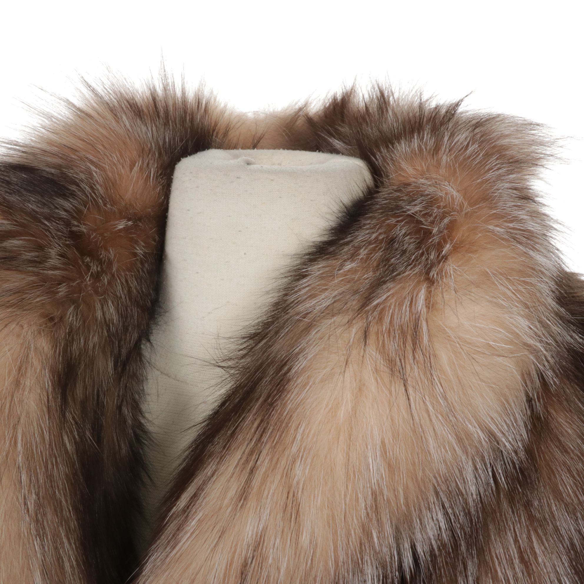 Crystal Fox Fur Stroller Coat