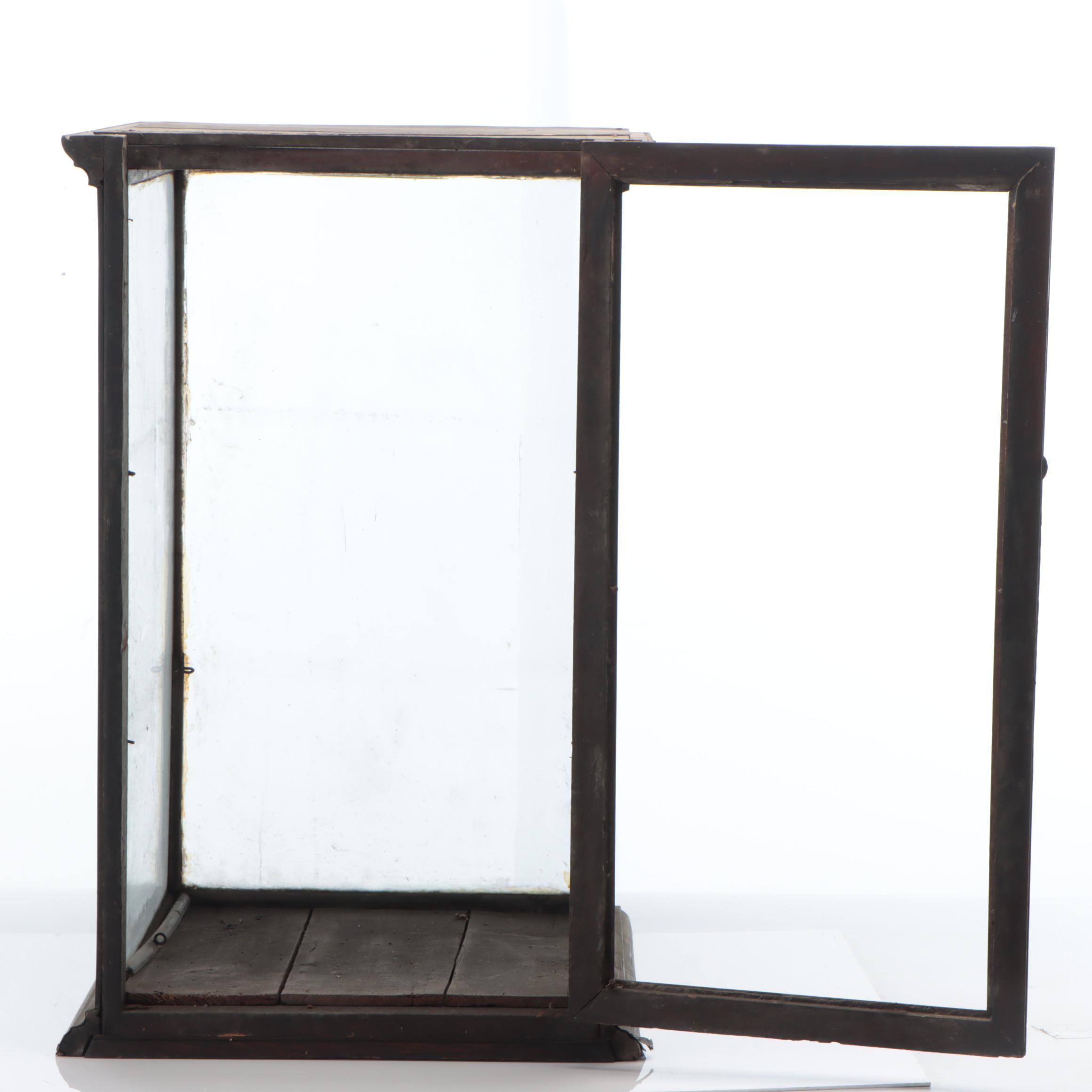 American Primitive Wooden and Glass Store Display Cabinet, Early 20th Century