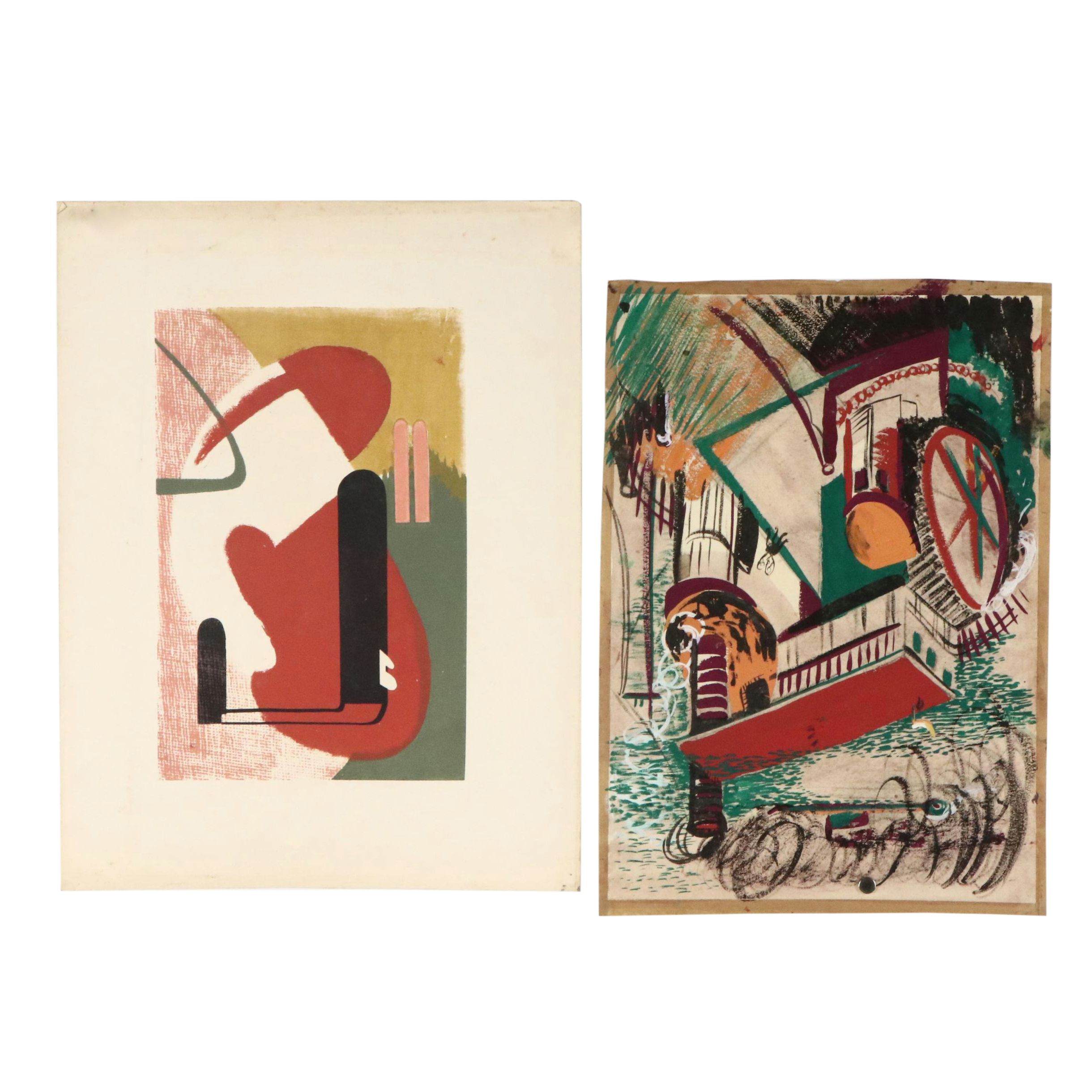 John Imhoff Cincinnati Incline Painted Serigraph, Mid to Late 20th Century