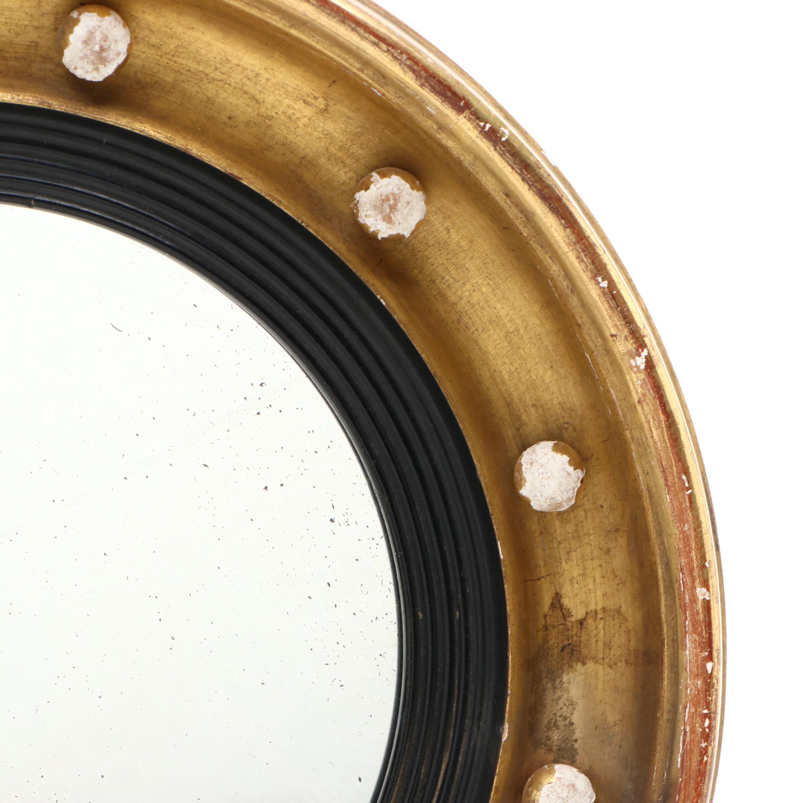 Porthole Style Giltwood Nautical Wall Mirror