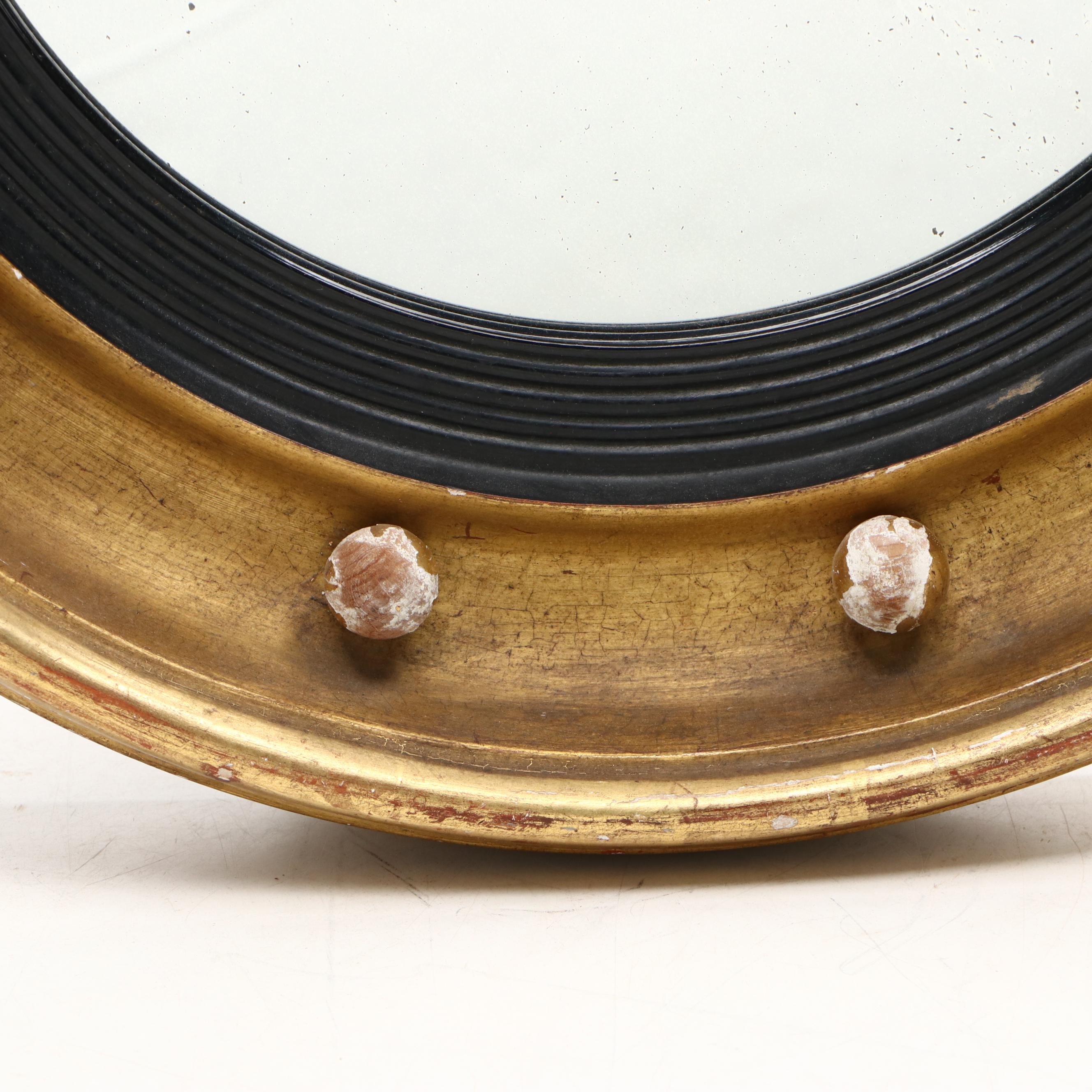 Porthole Style Giltwood Nautical Wall Mirror