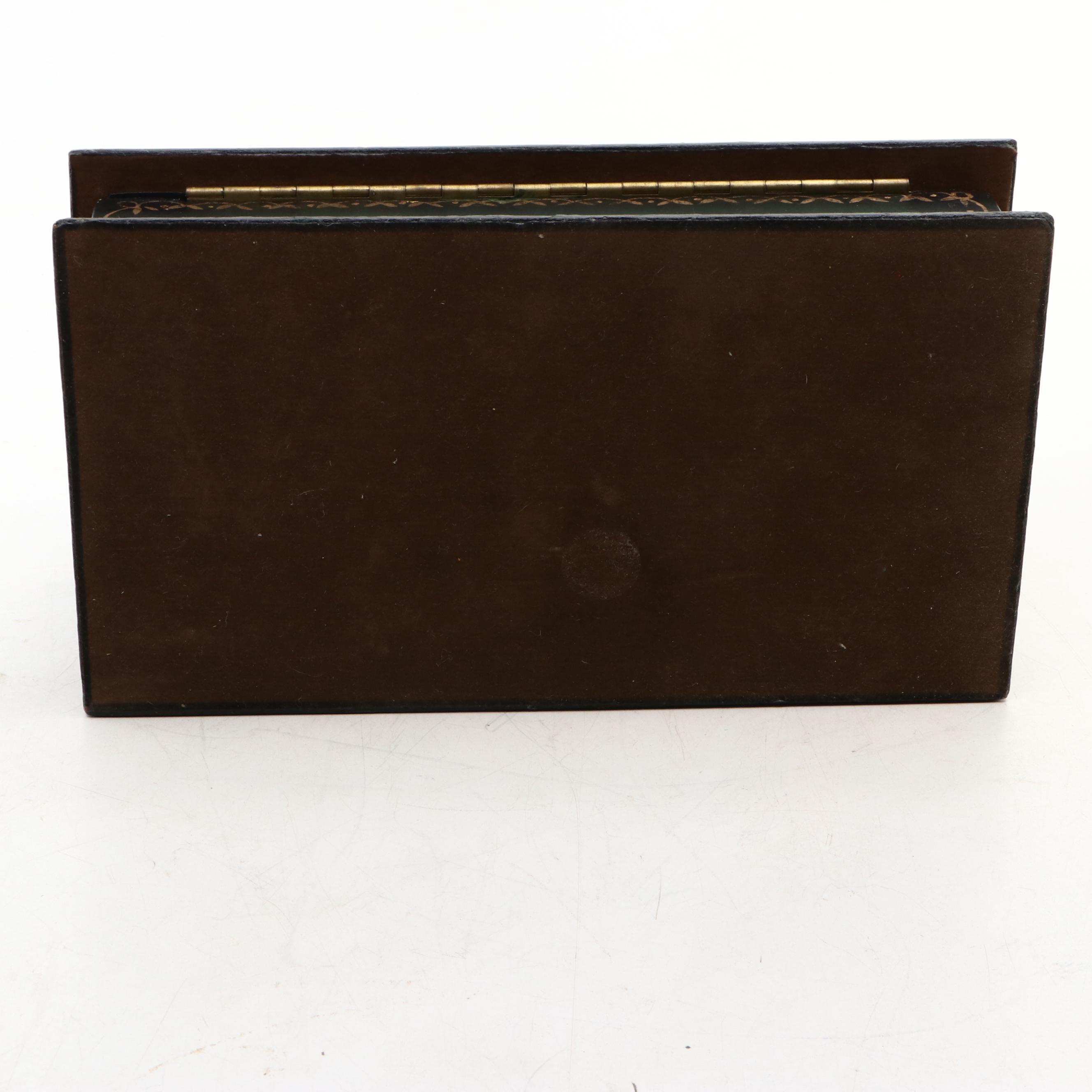 Laura Ashley Home Holiday Pattern Ceramic Vase with Green Wood Menorah and Box