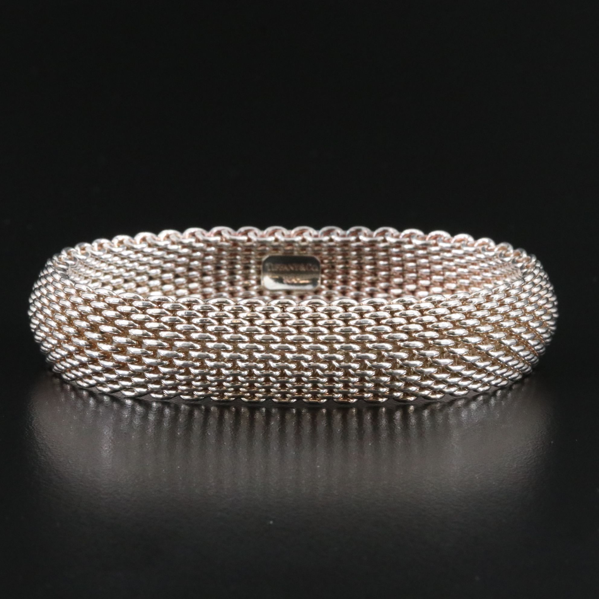 Tiffany & Co. Somerset Sterling Mesh Bangle Bracelet