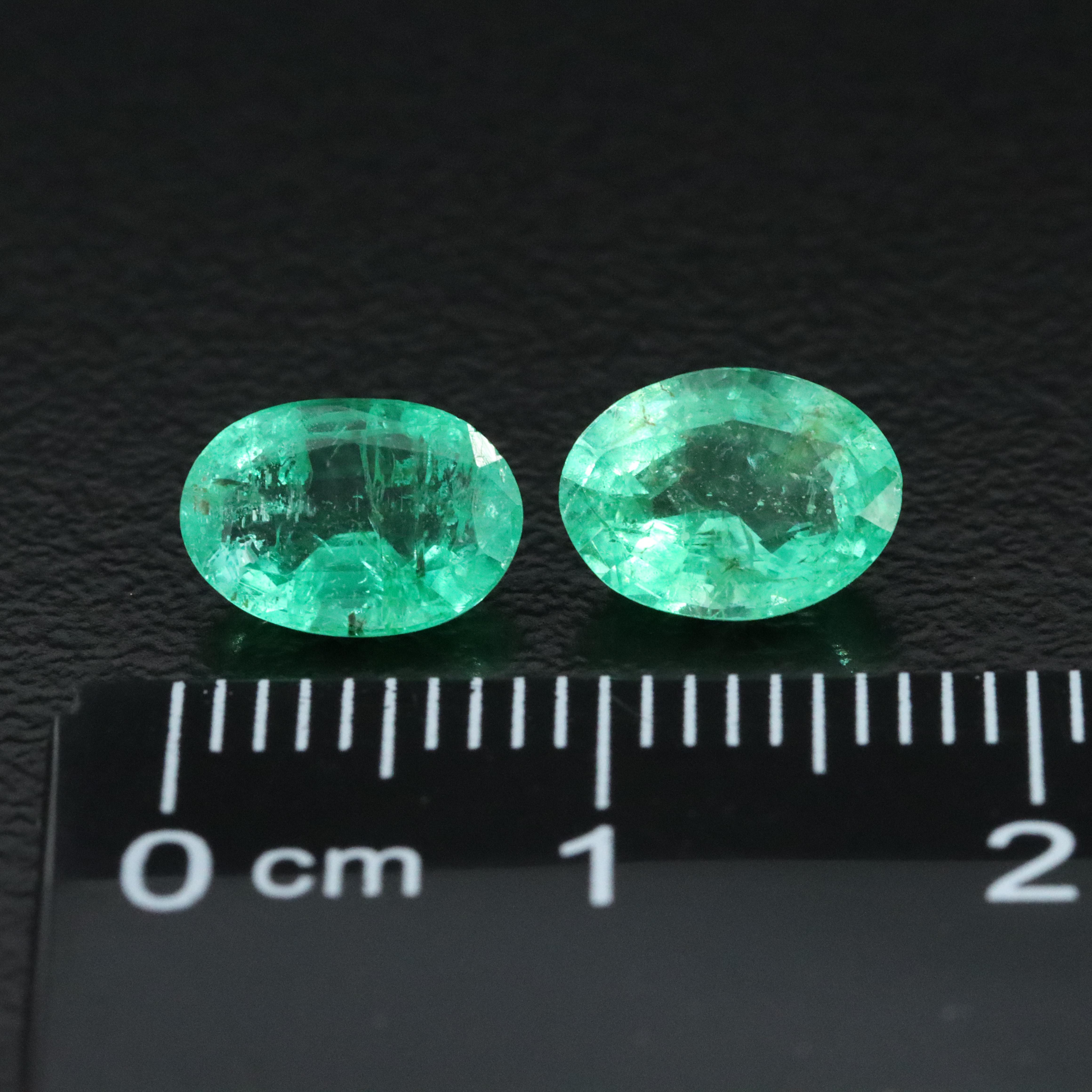 Loose 2.10 CTW Matched Pair of Emeralds