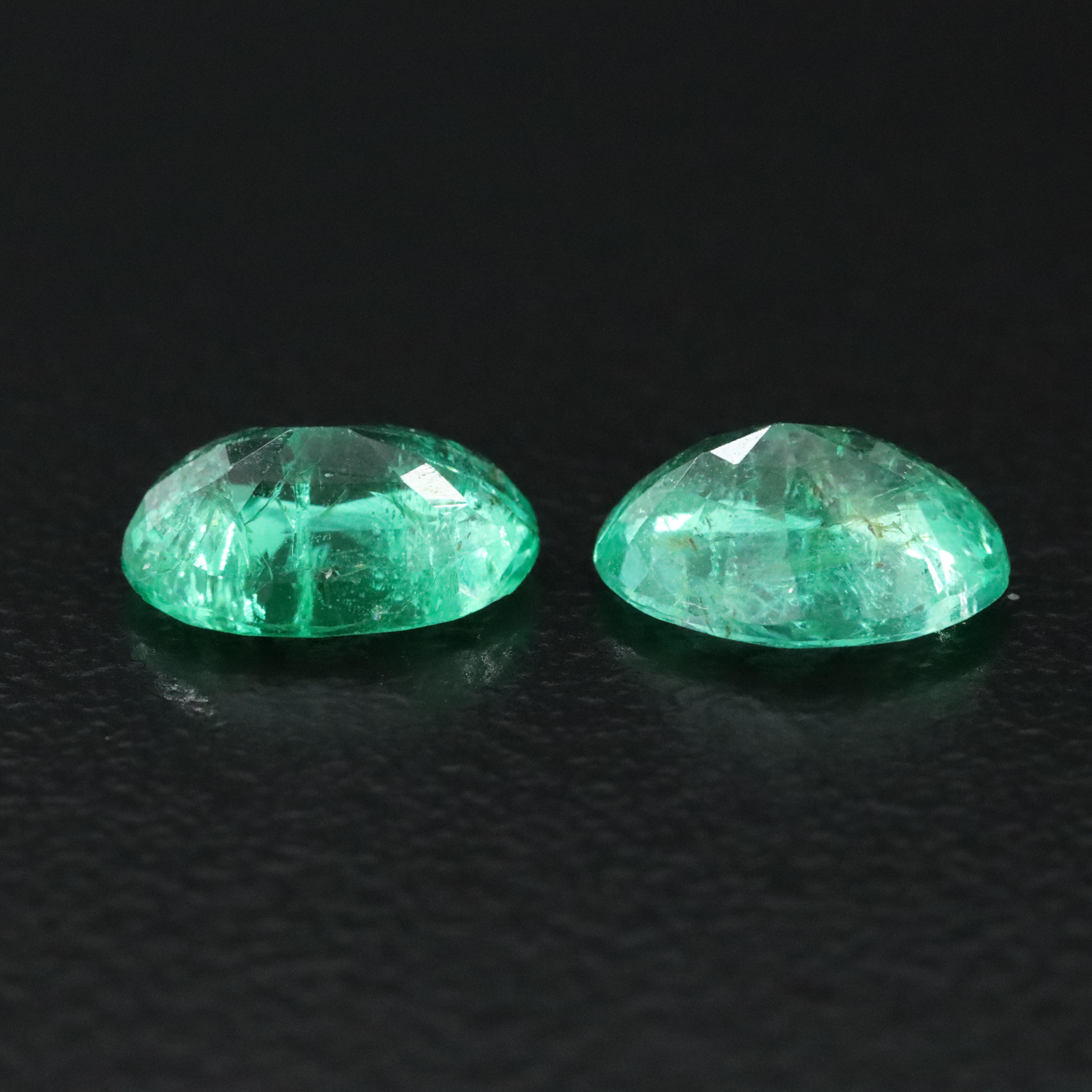 Loose 2.10 CTW Matched Pair of Emeralds