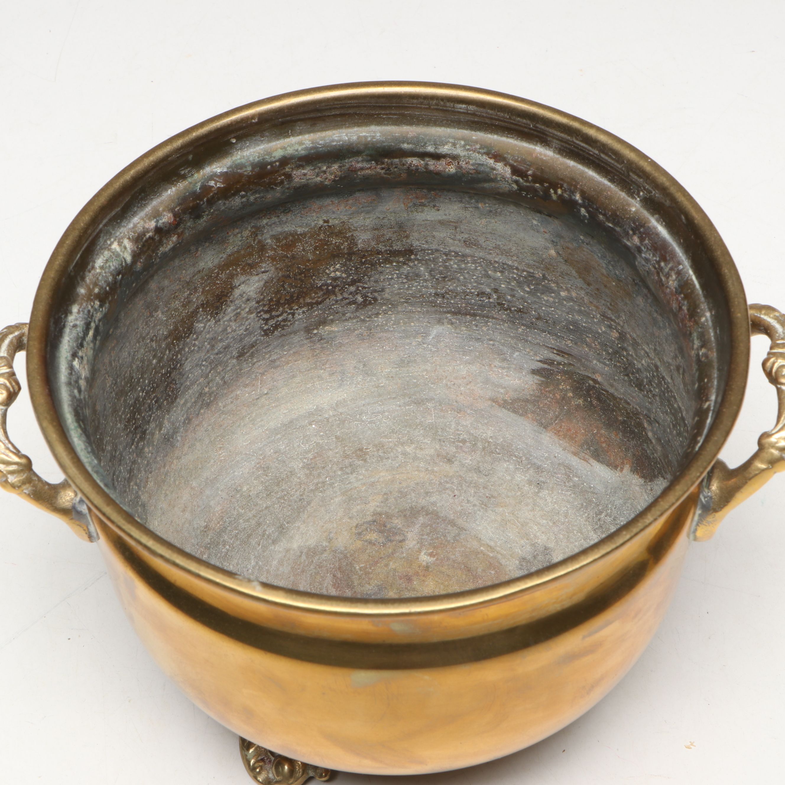 Victorian Style Brass Bail Handled Bucket and Cachepot