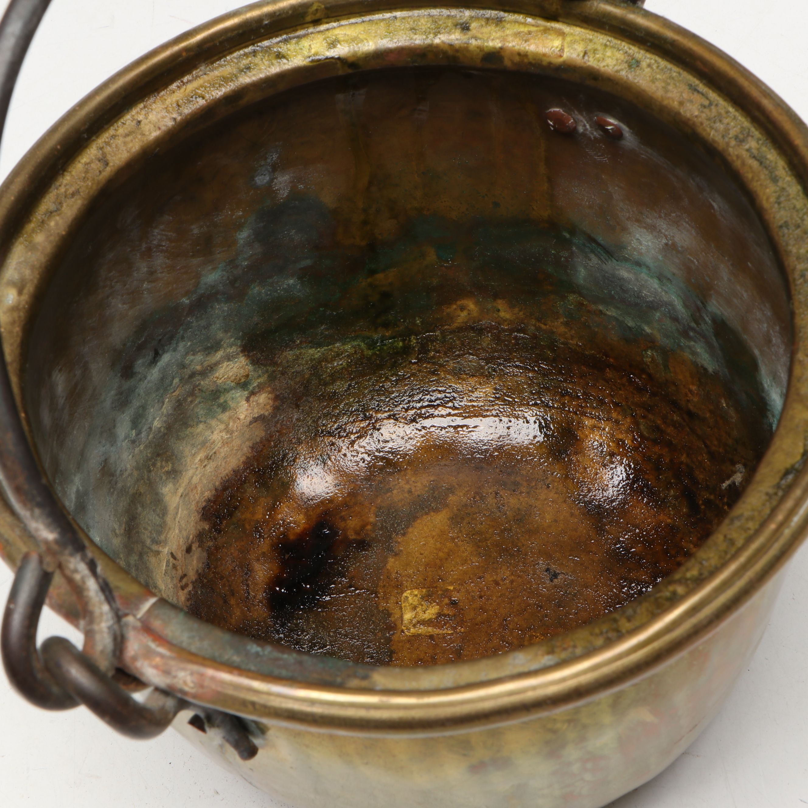 Victorian Style Brass Bail Handled Bucket and Cachepot