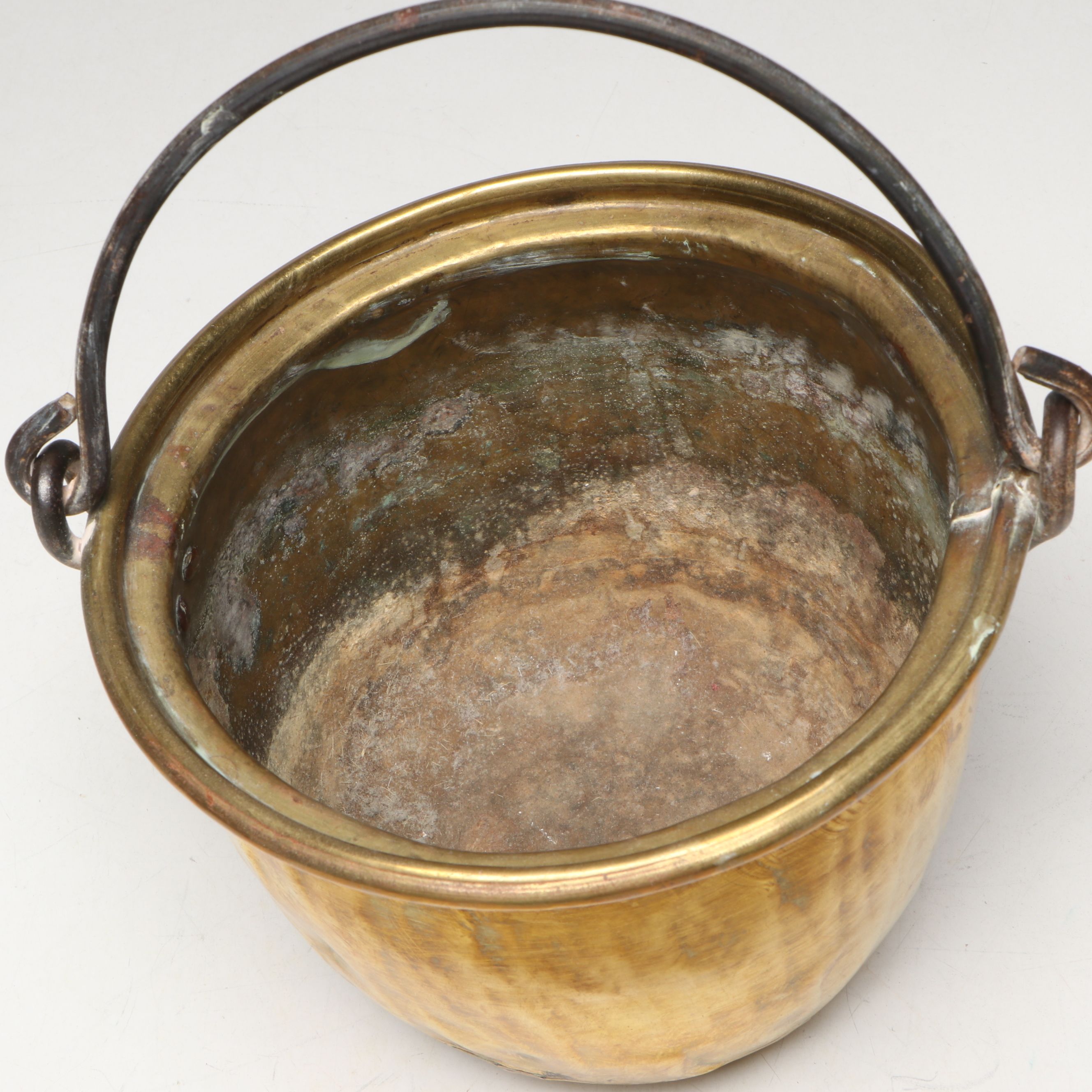 Victorian Style Brass Bail Handled Bucket and Cachepot