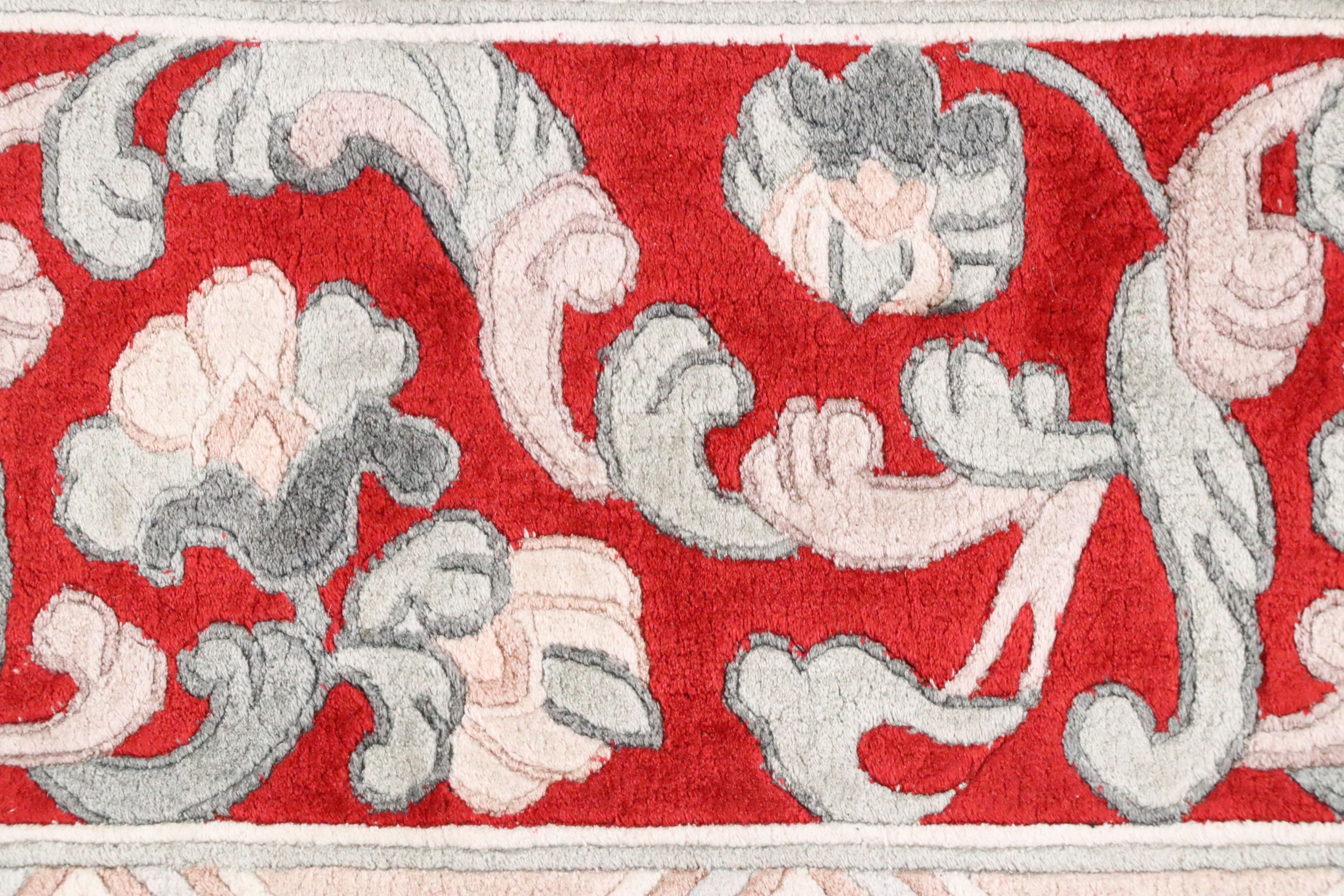 8' x 11'6 Hand-Knotted and Carved Chinese Peking Area Rug