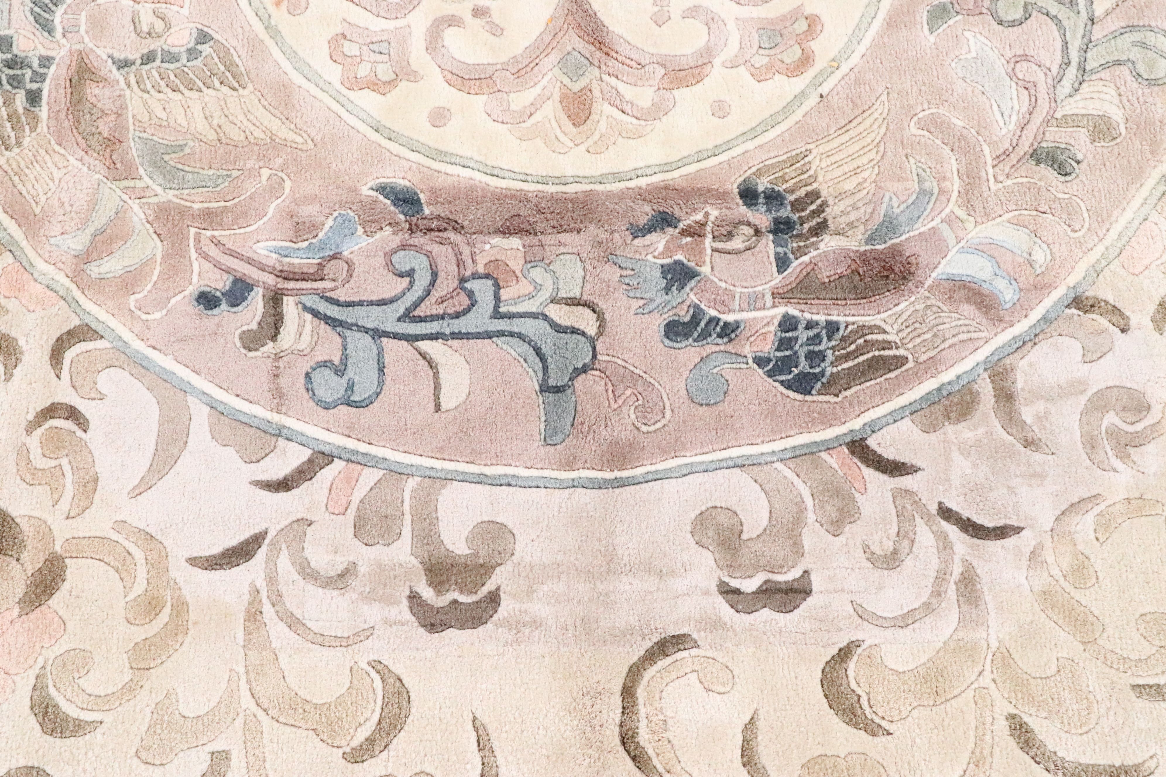 8' x 11'6 Hand-Knotted and Carved Chinese Peking Area Rug