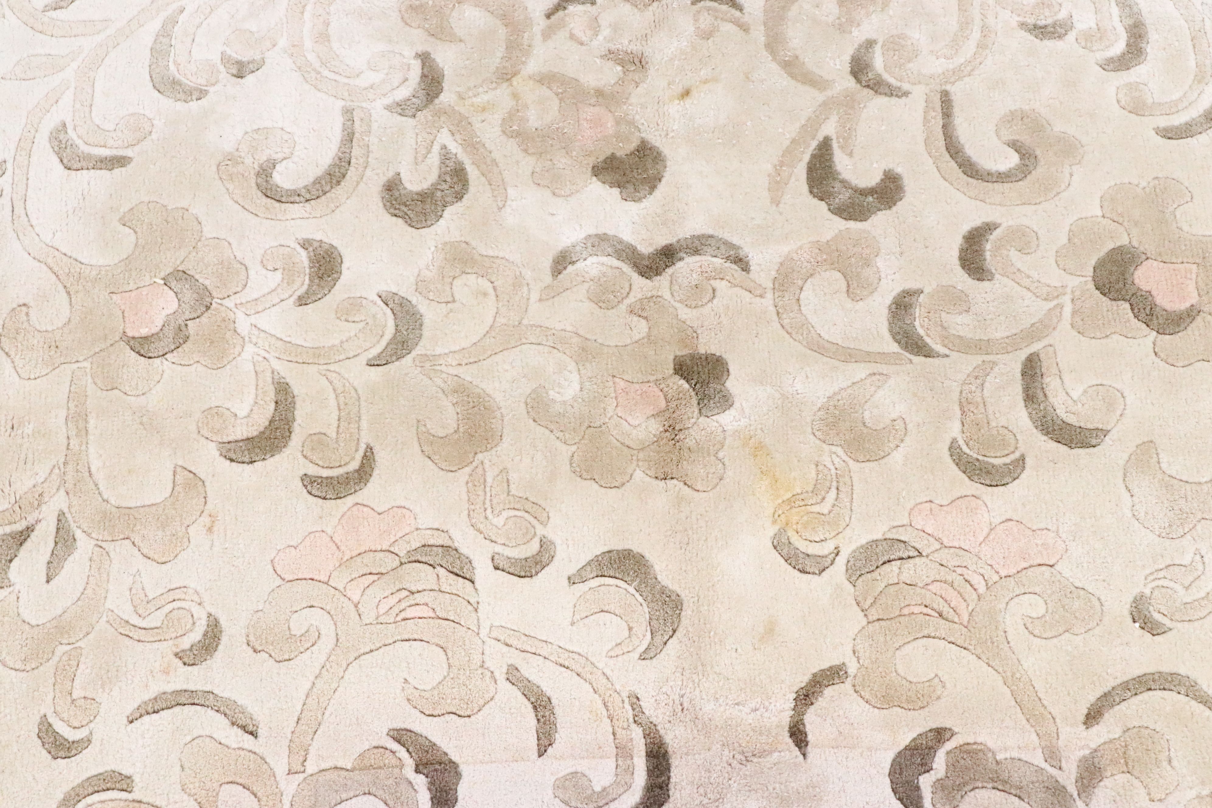 8' x 11'6 Hand-Knotted and Carved Chinese Peking Area Rug