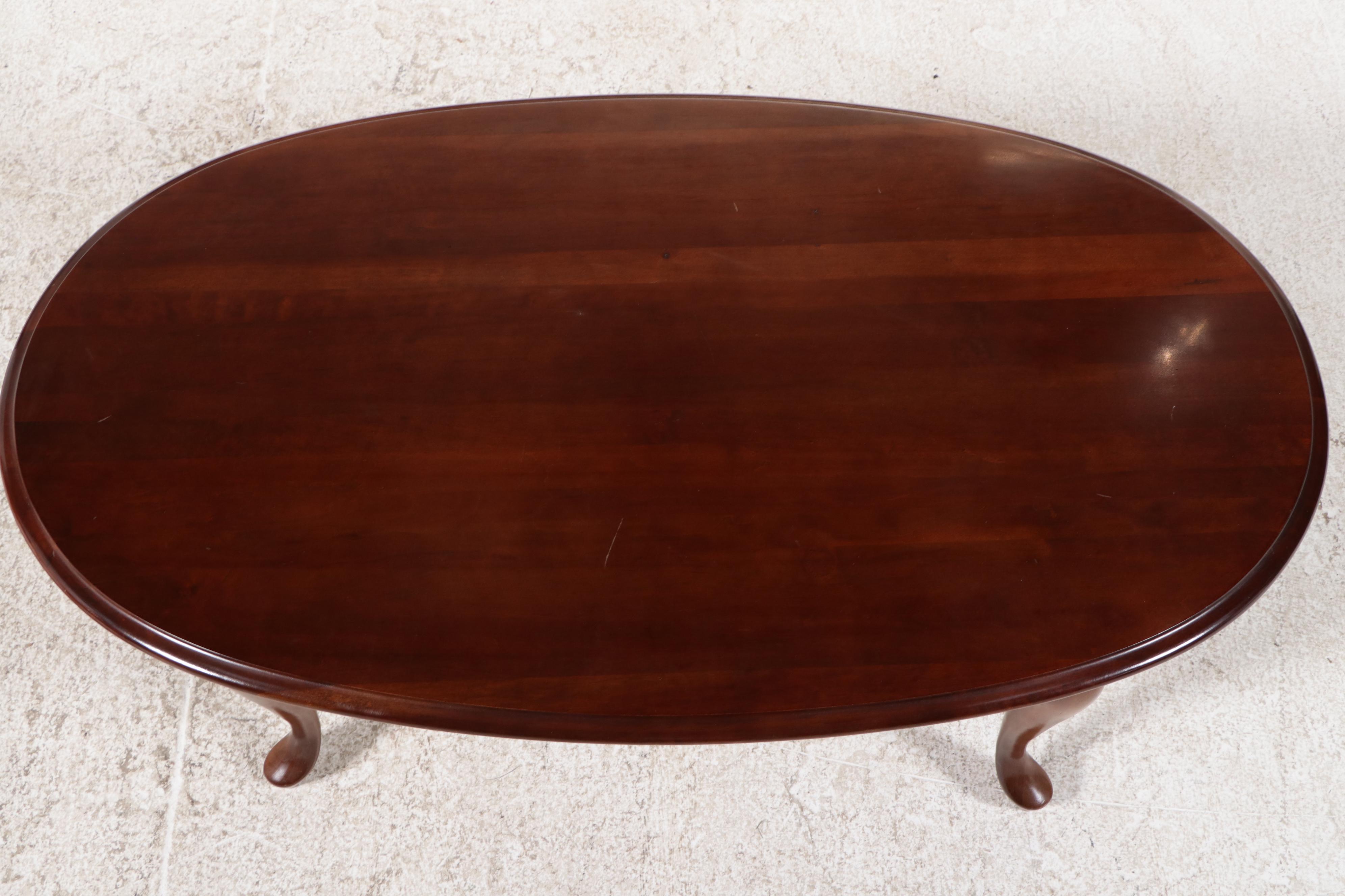 Broyhill Lenoir House Queen Anne Style Mahogany Finish Coffee and End Tables
