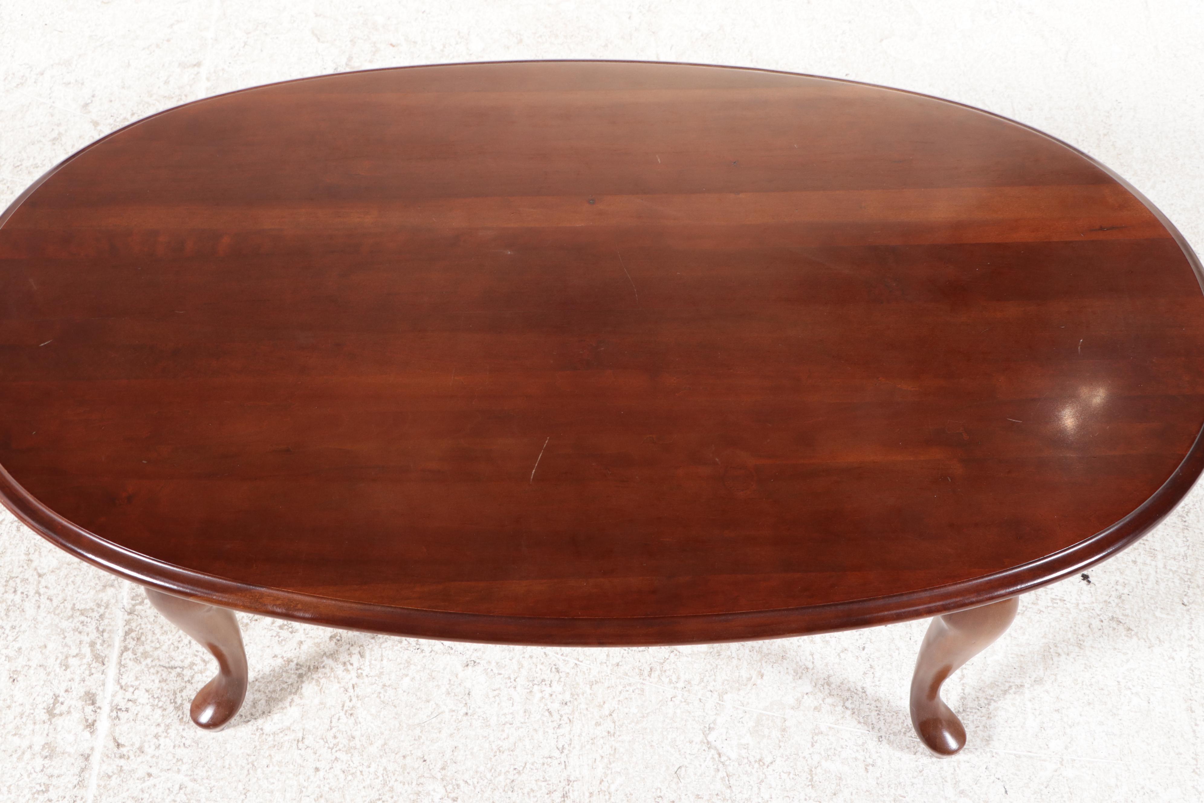 Broyhill Lenoir House Queen Anne Style Mahogany Finish Coffee and End Tables