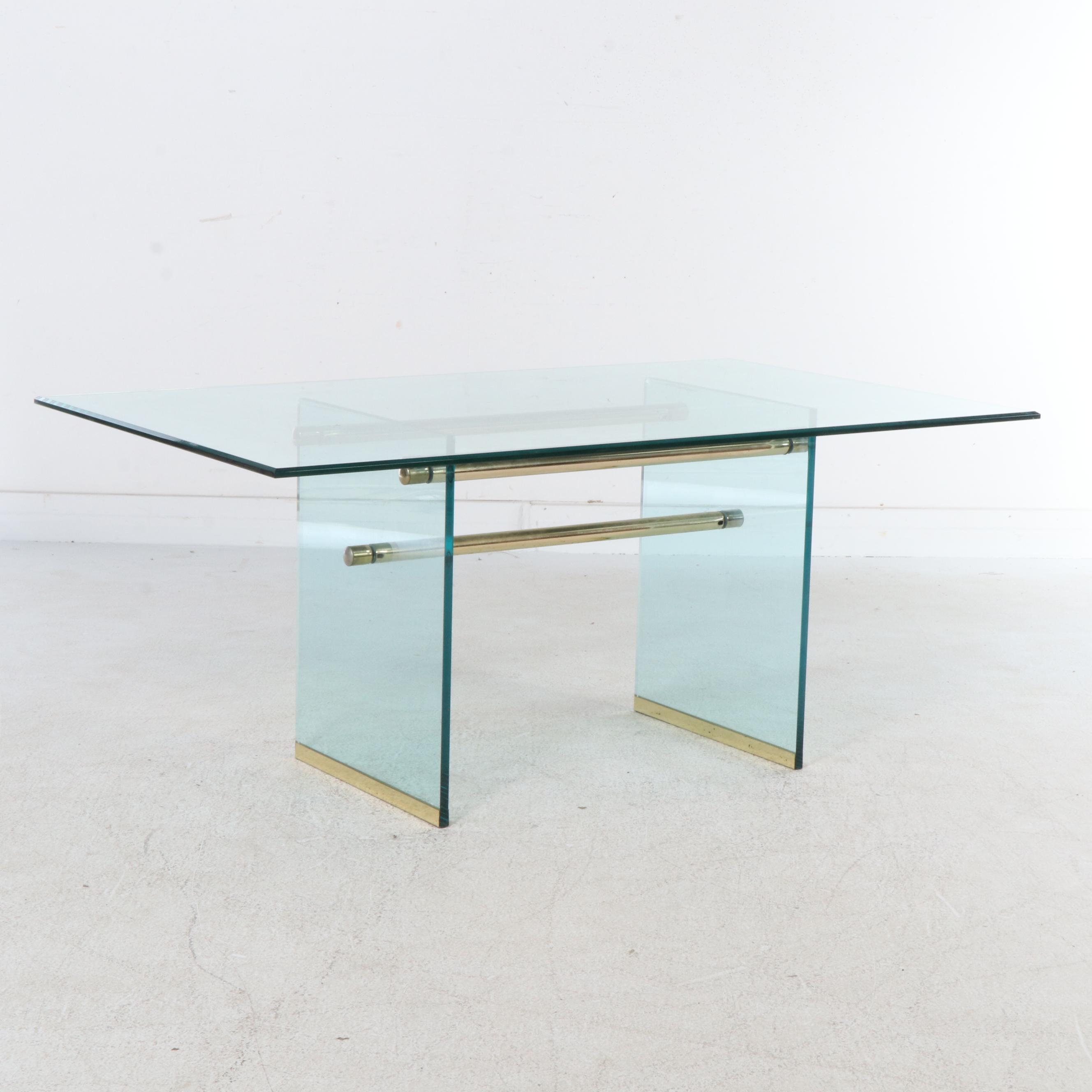 Postmodern Style Seven-Piece Dining Set with Shenandoah Furniture Chairs