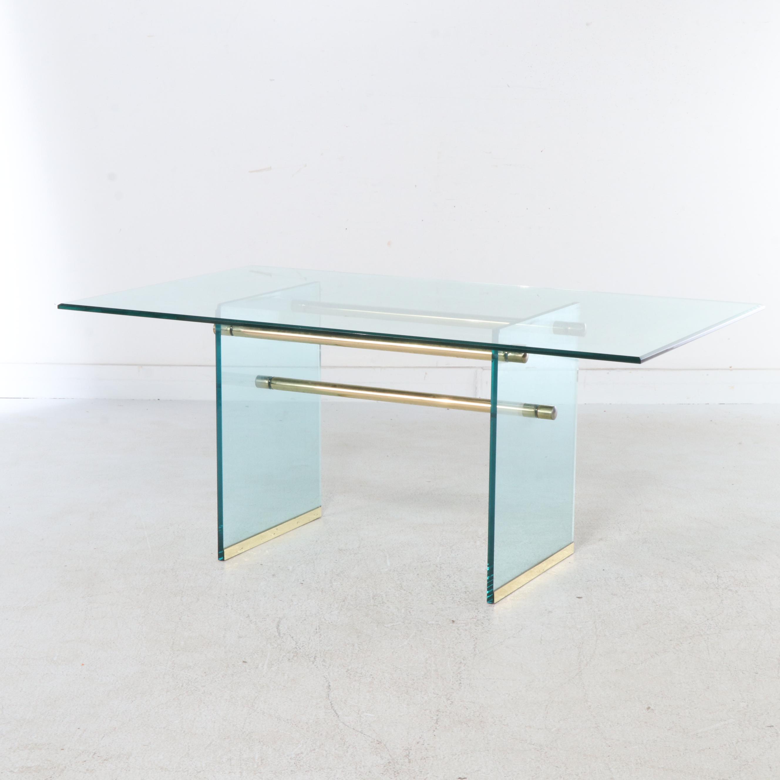 Postmodern Style Seven-Piece Dining Set with Shenandoah Furniture Chairs