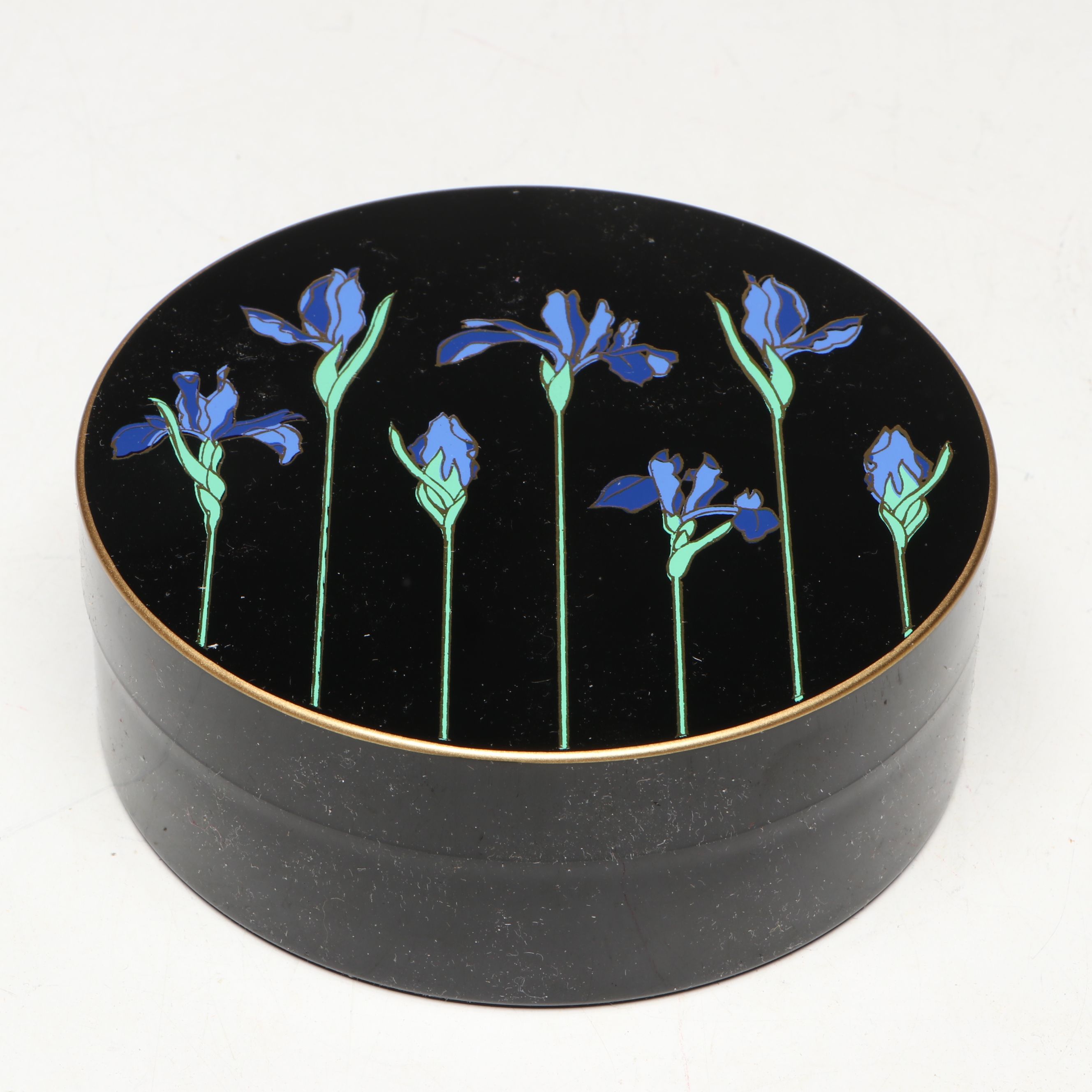 Otagiri Japanese Lacquerware "Blue Iris" Tray and Coasters