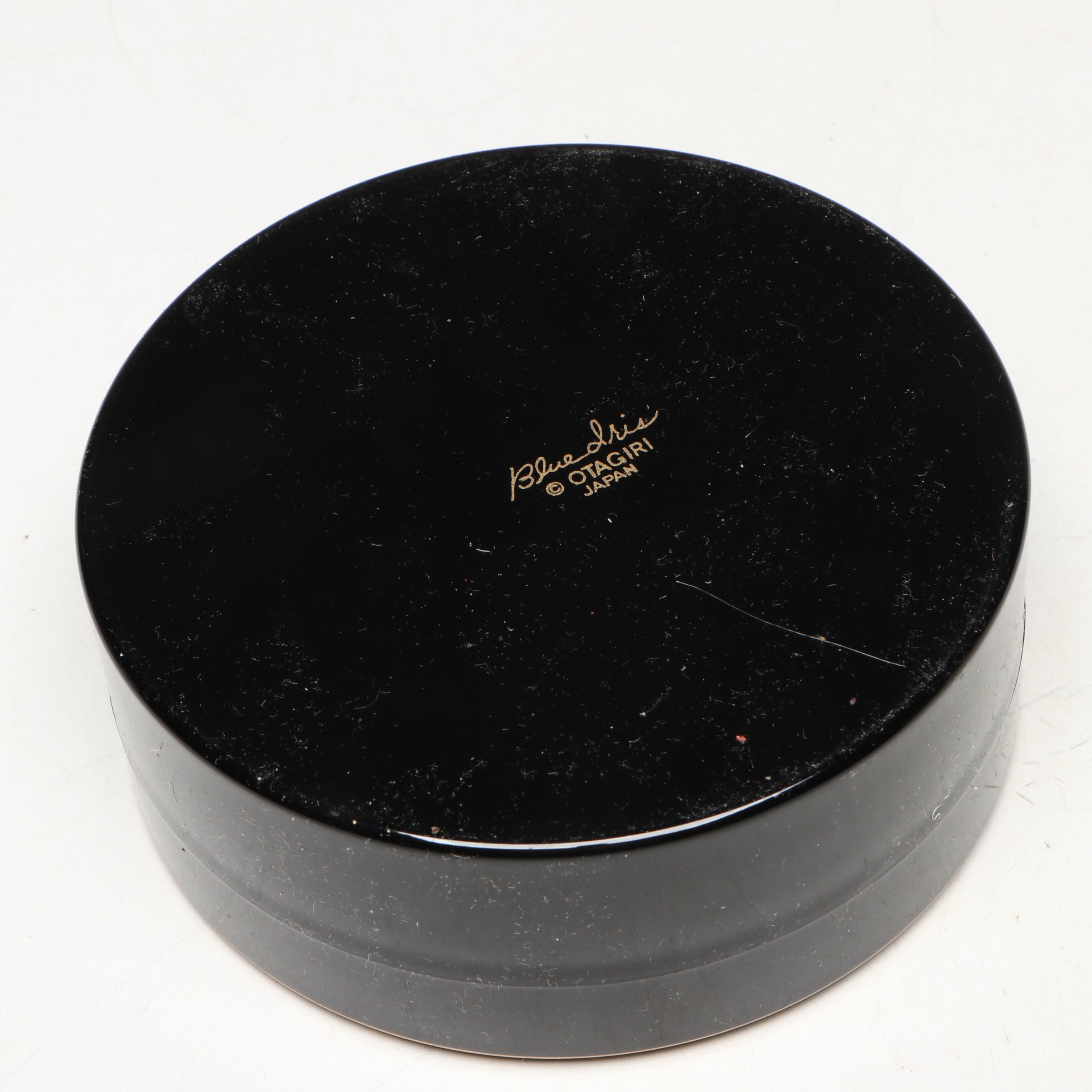 Otagiri Japanese Lacquerware "Blue Iris" Tray and Coasters