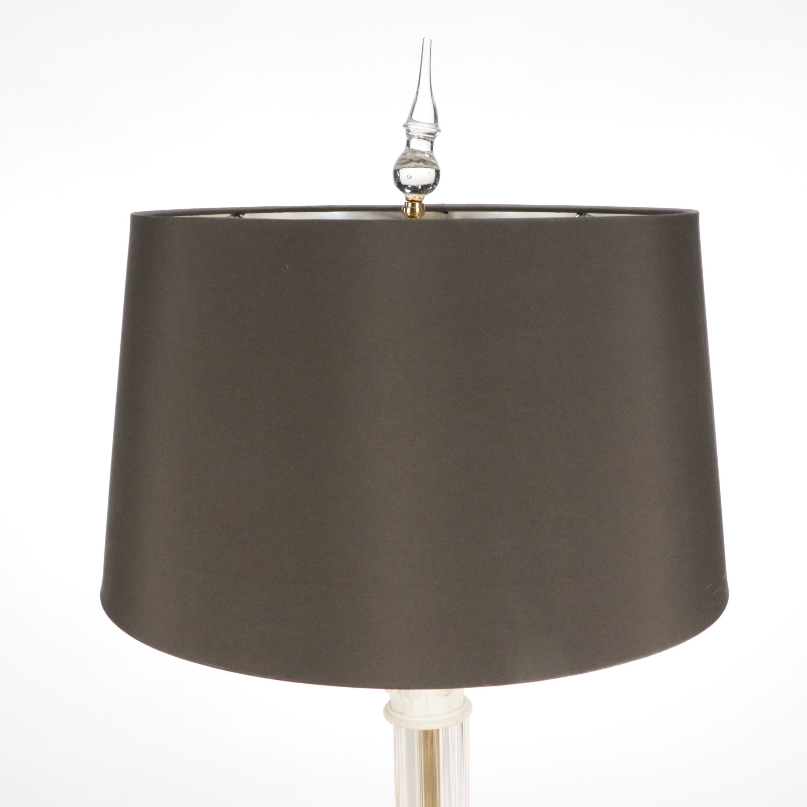 Neoclassical Style Acrylic and Wood Table Lamps