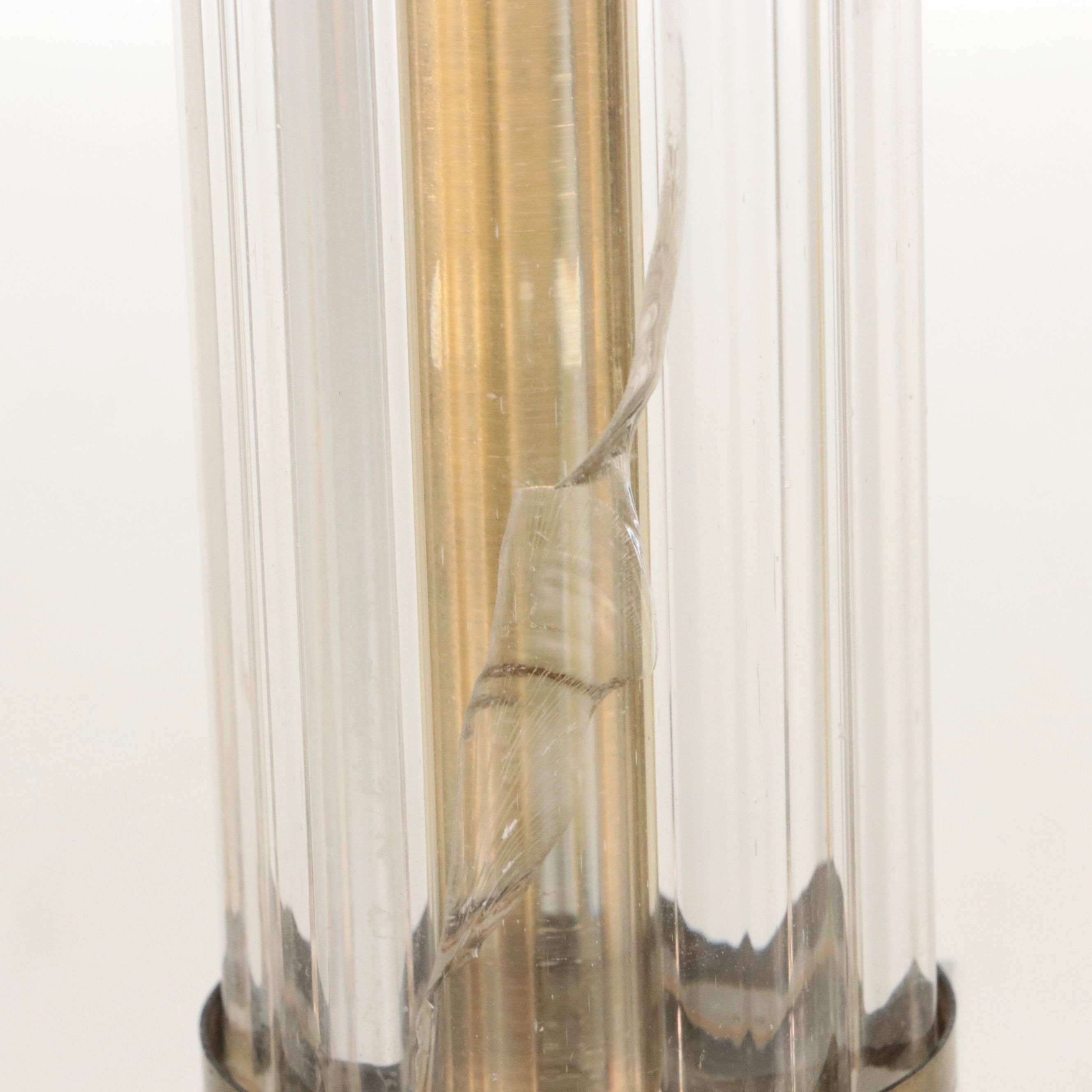 Neoclassical Style Acrylic and Wood Table Lamps