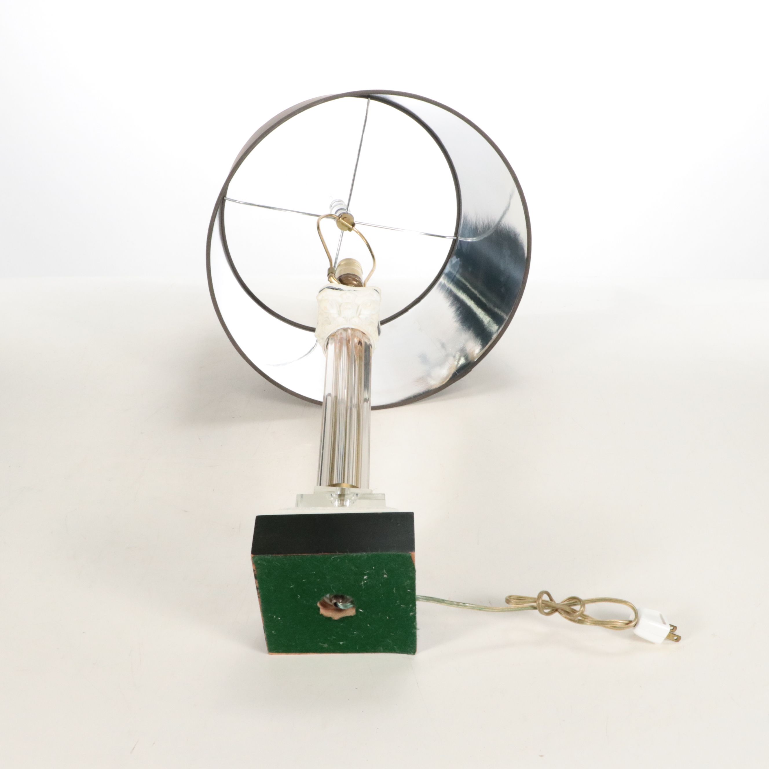Neoclassical Style Acrylic and Wood Table Lamps