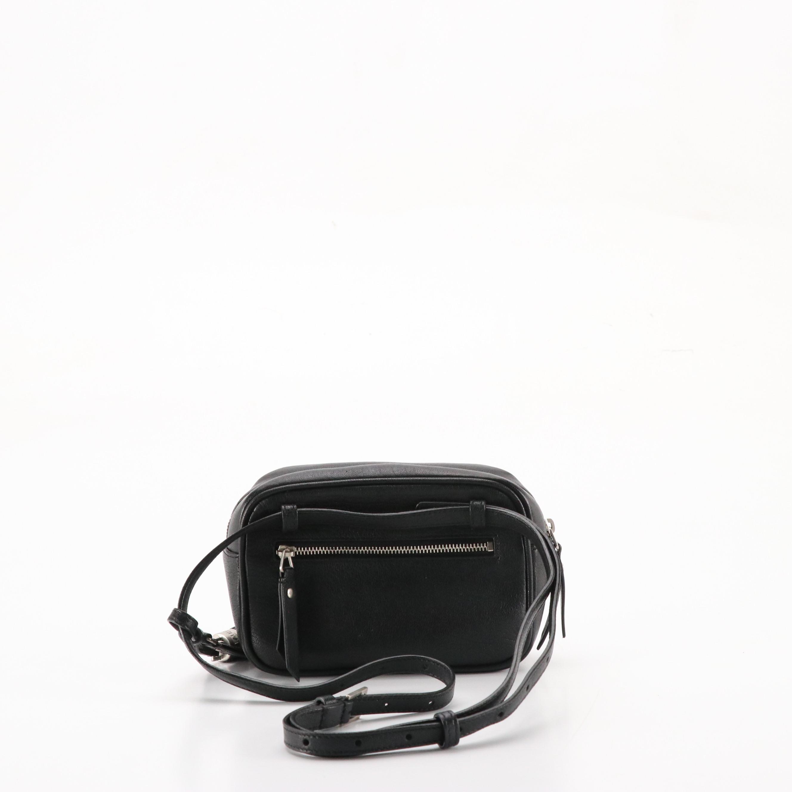 Saint Laurent YSL Lou Camera Belt/Sling Bag in Black Goatskin Leather